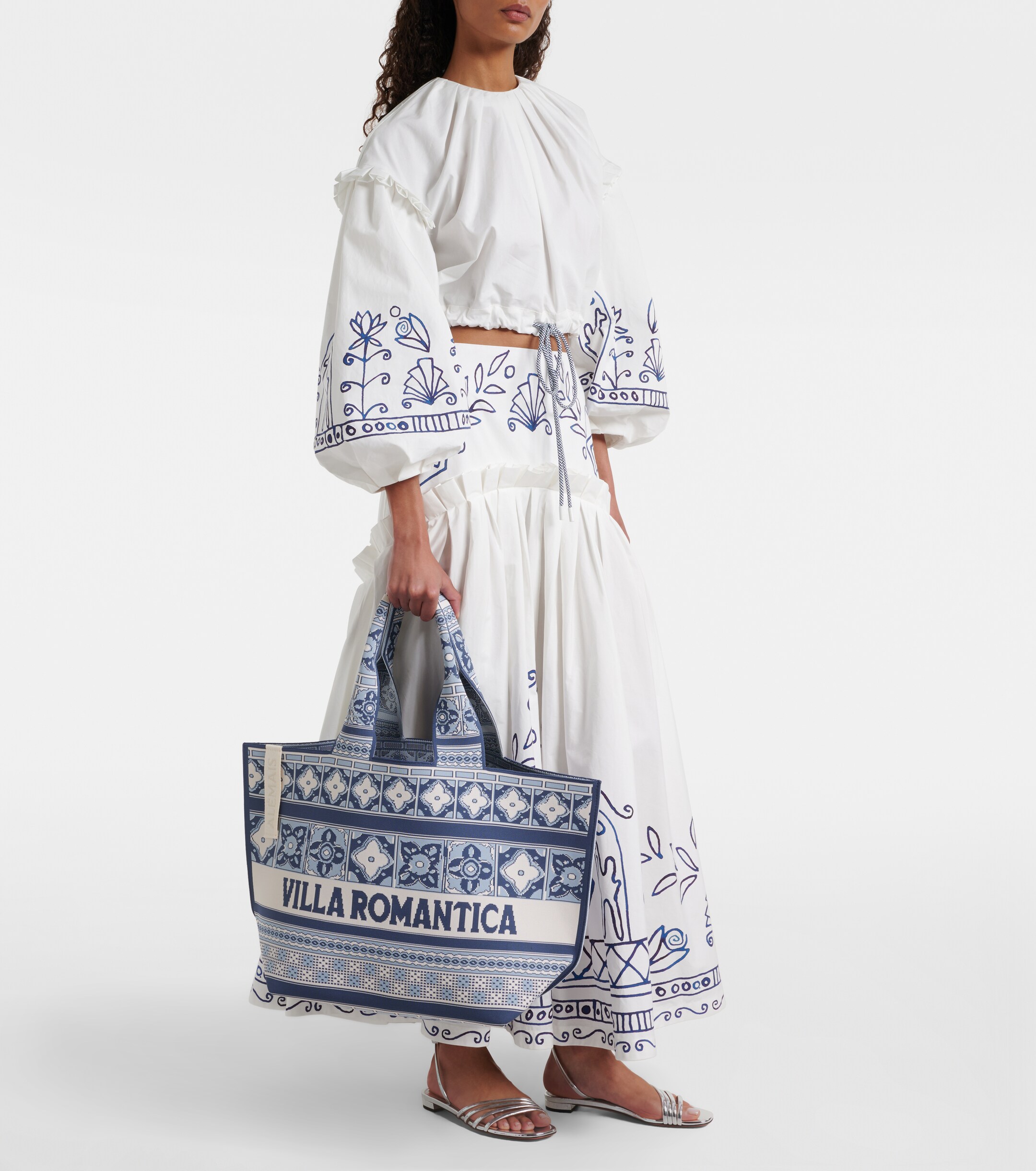 Alémais Villa Romantica Maxi jacquard tote bag