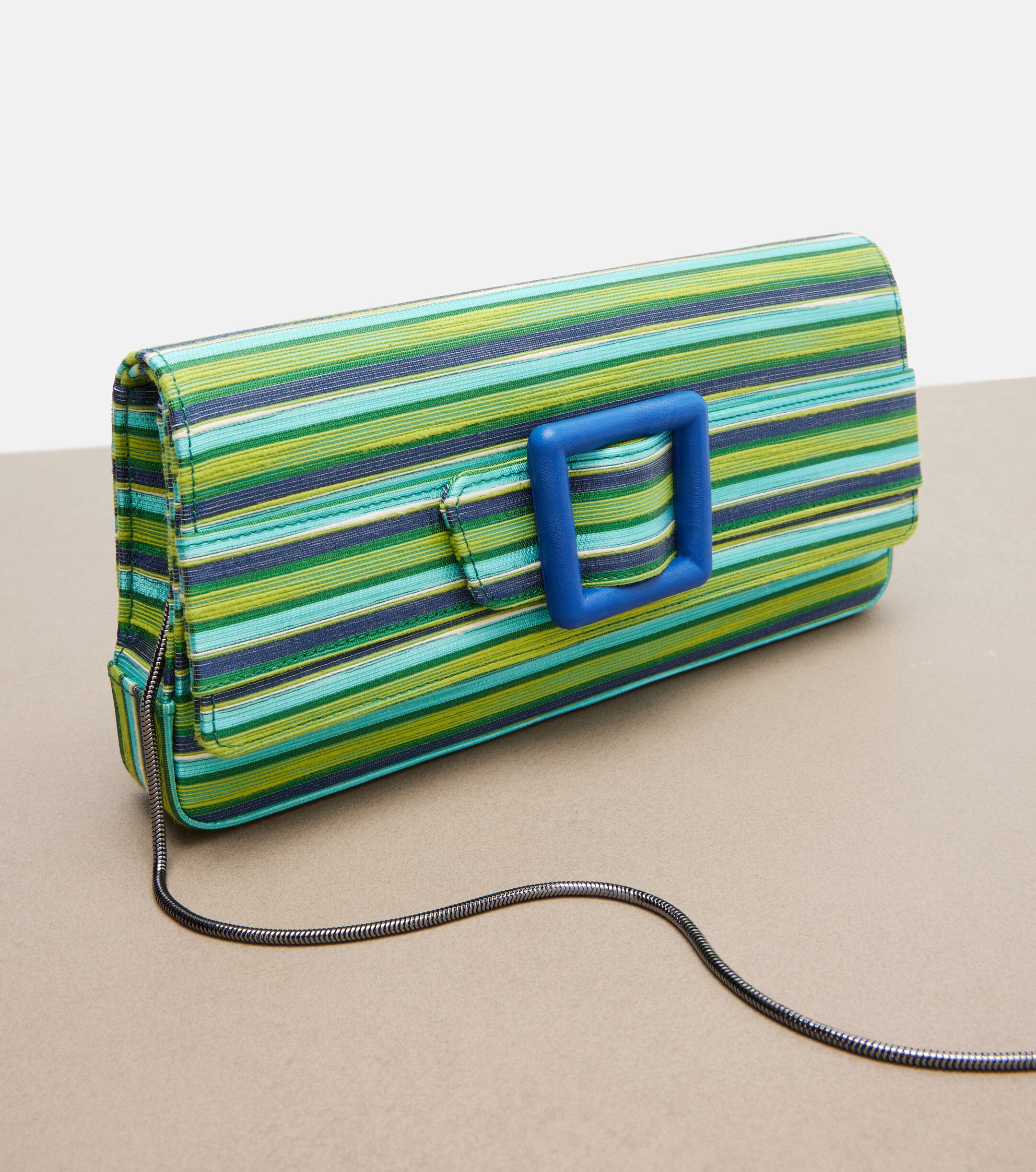 MANOLO BLAHNIK Maygot Small striped clutch