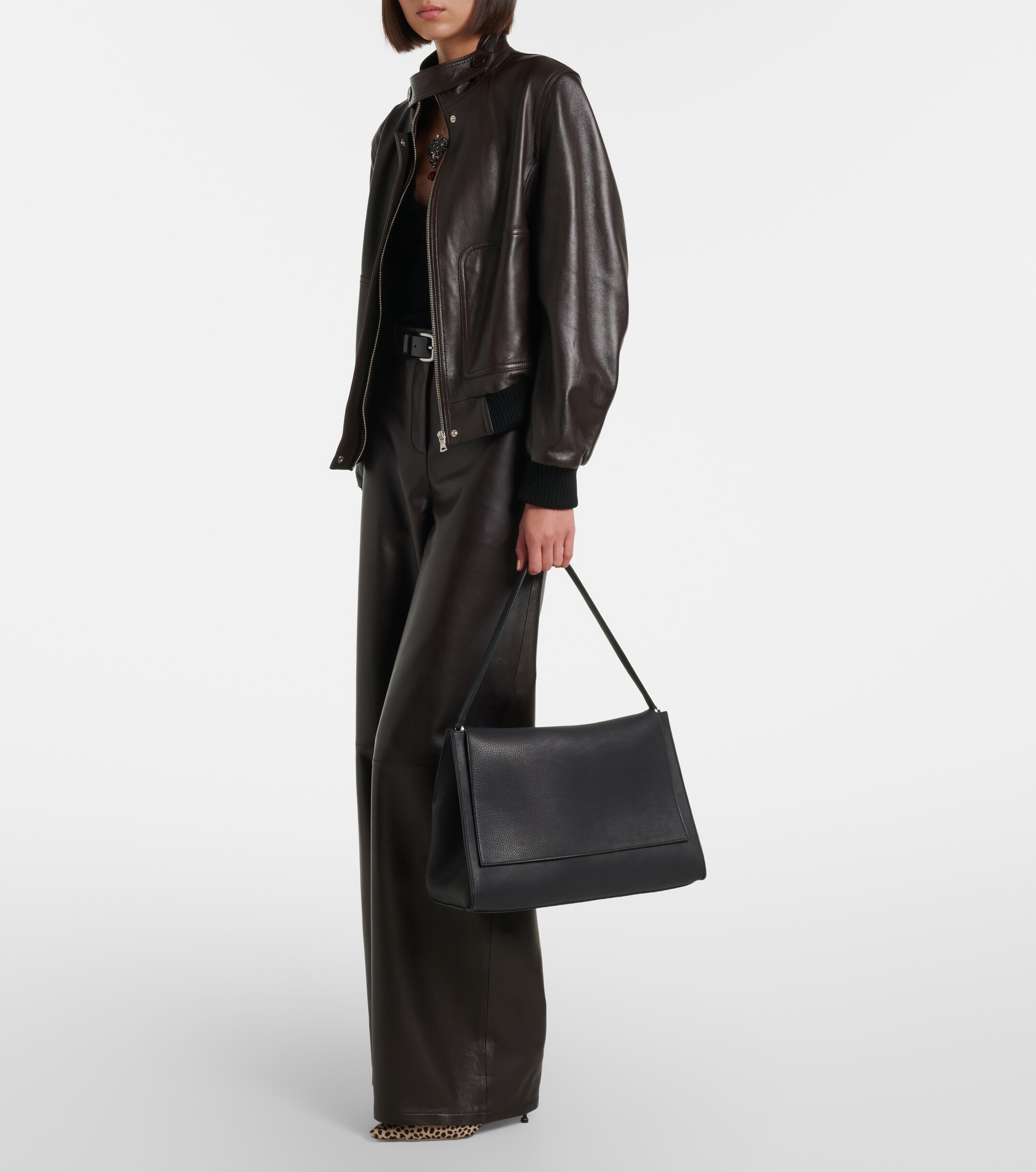NOUR HAMMOUR Amal leather shoulder bag