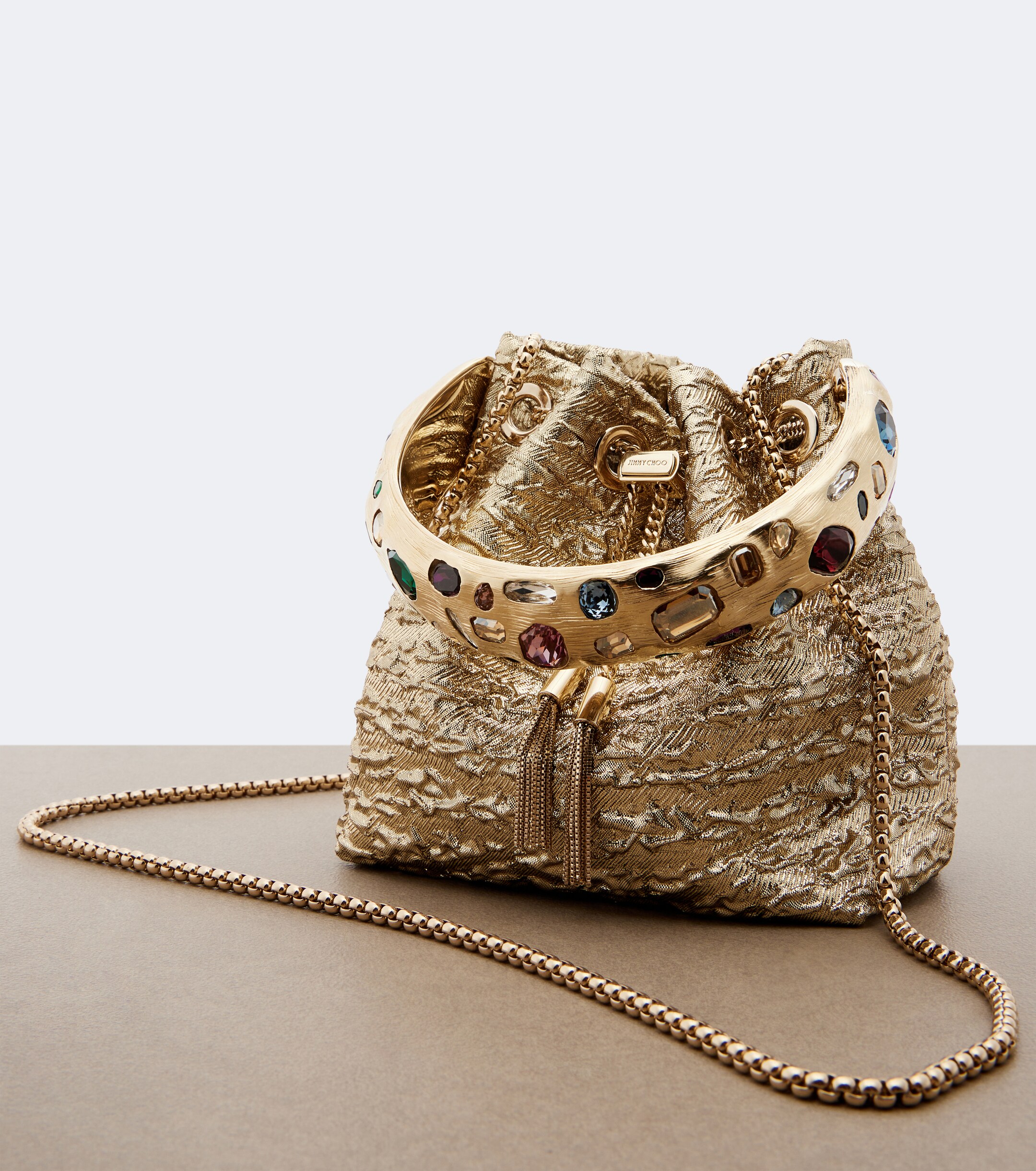 JIMMY CHOO Bon Bon Lurex® bucket bag