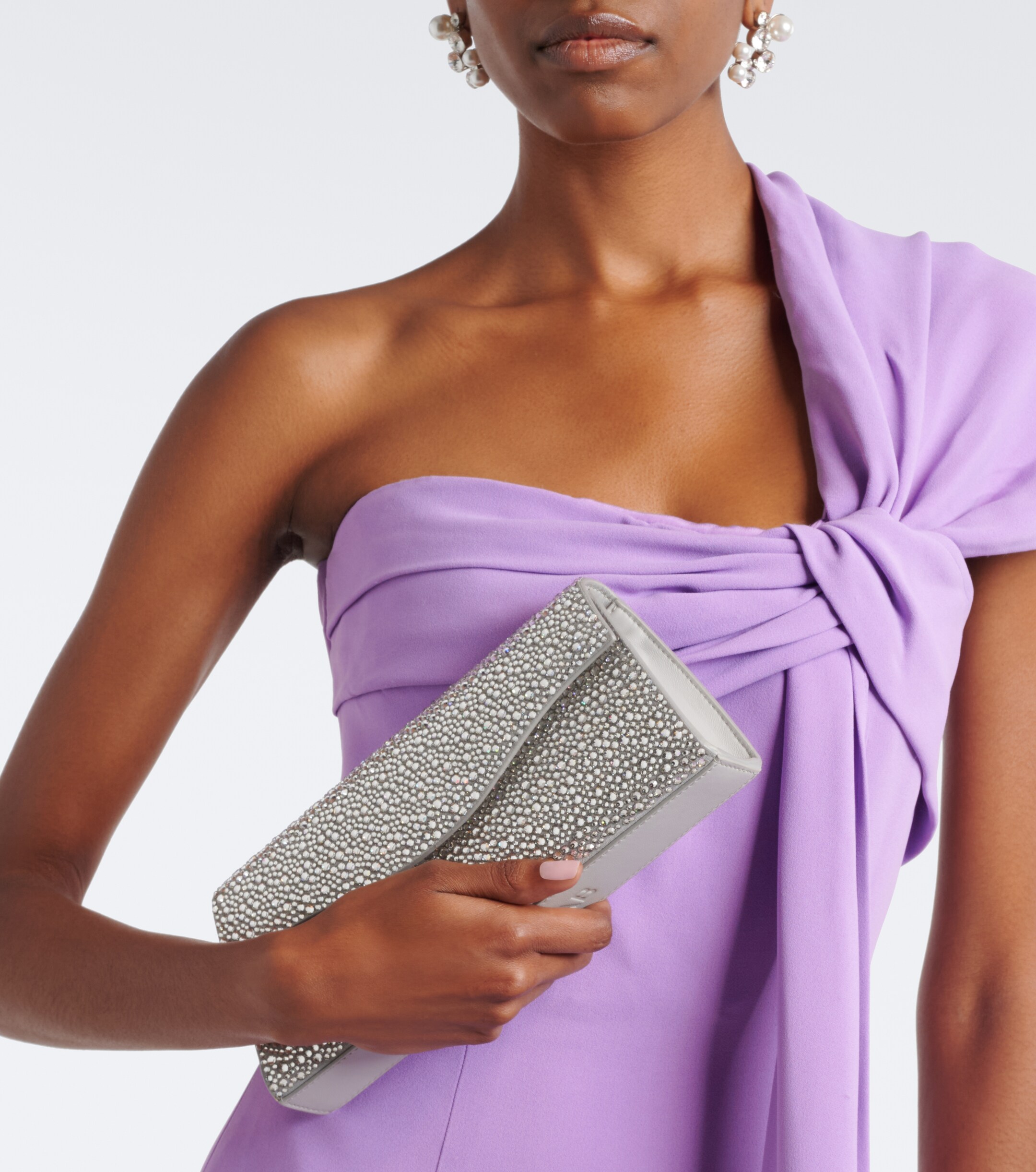 Elie Saab The Midnight embellished suede clutch