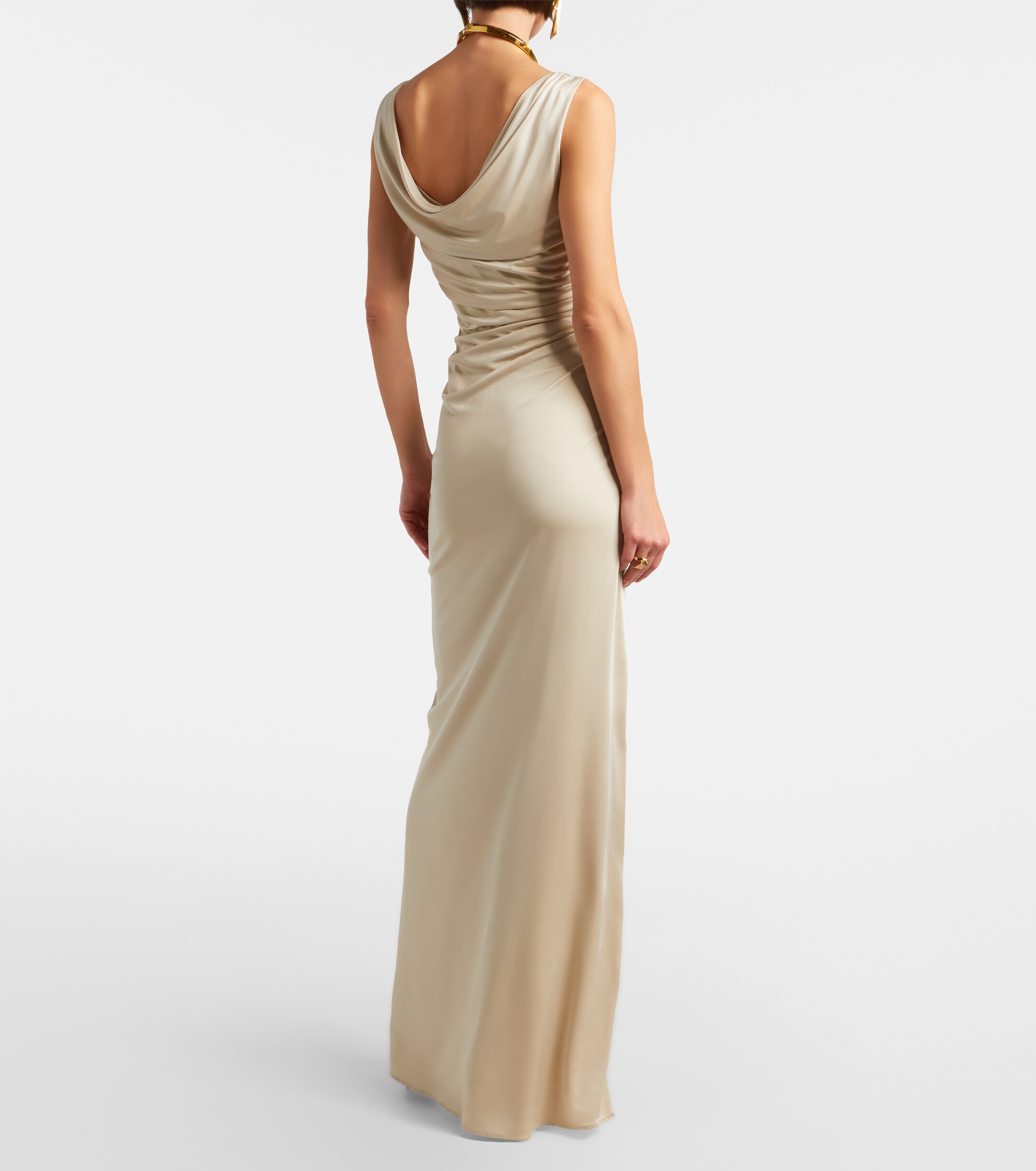 Versace Versace Medusa ruched jersey gown