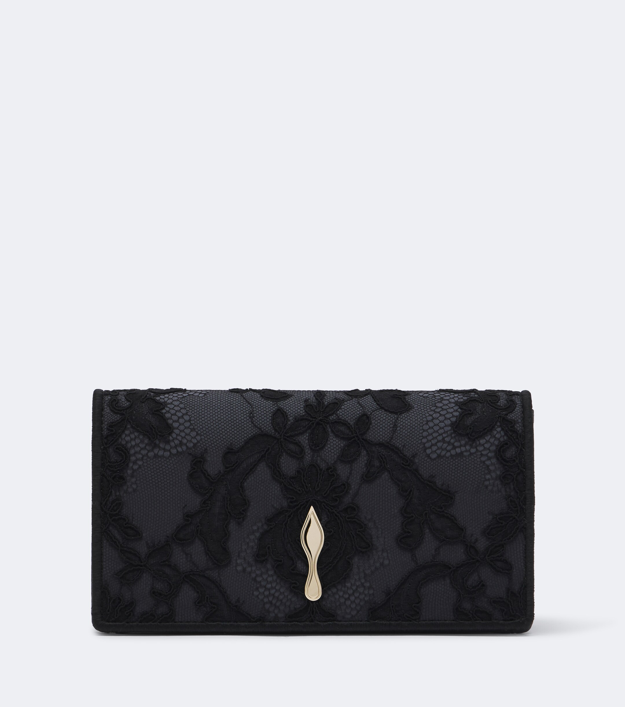CHRISTIAN LOUBOUTIN Bettina Small lace crêpe satin clutch