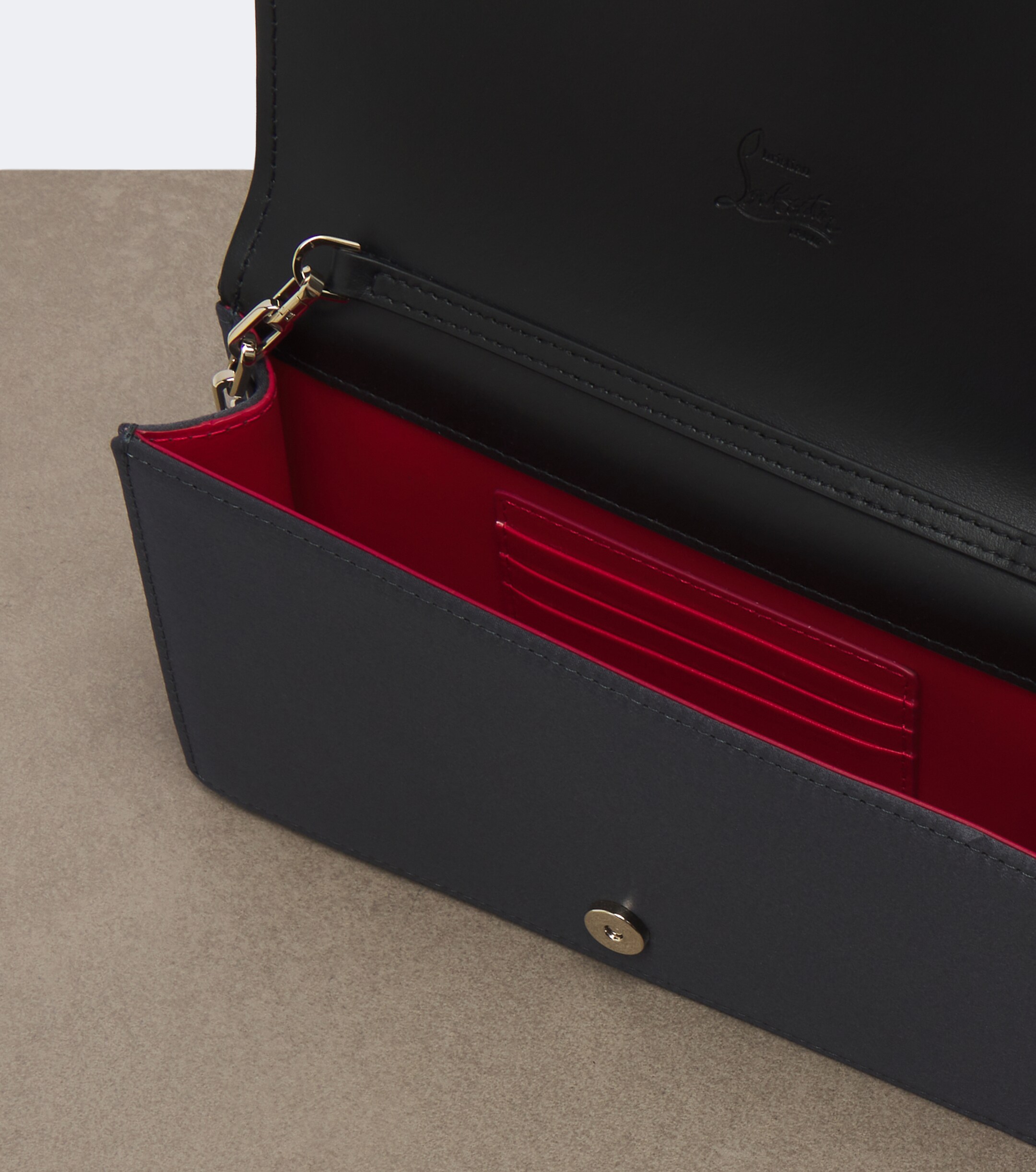 CHRISTIAN LOUBOUTIN Bettina Small lace crêpe satin clutch
