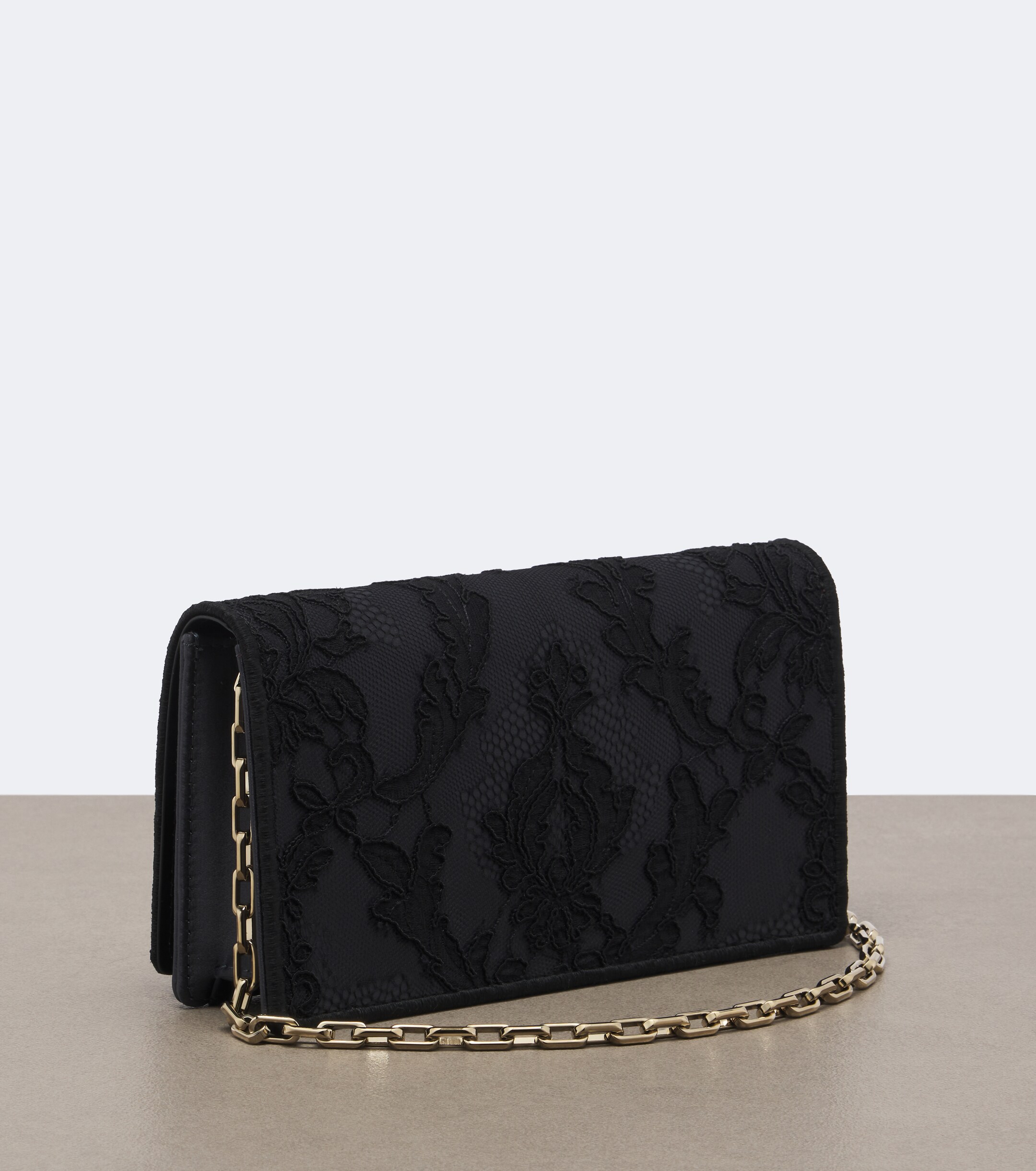 CHRISTIAN LOUBOUTIN Bettina Small lace crêpe satin clutch