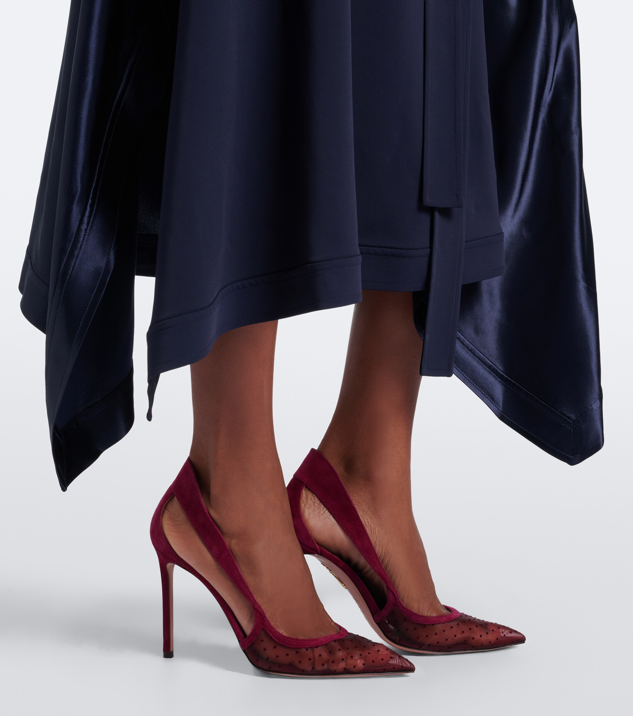 AQUAZZURA Aquazzura Dangerous Liaisons mesh and suede pumps