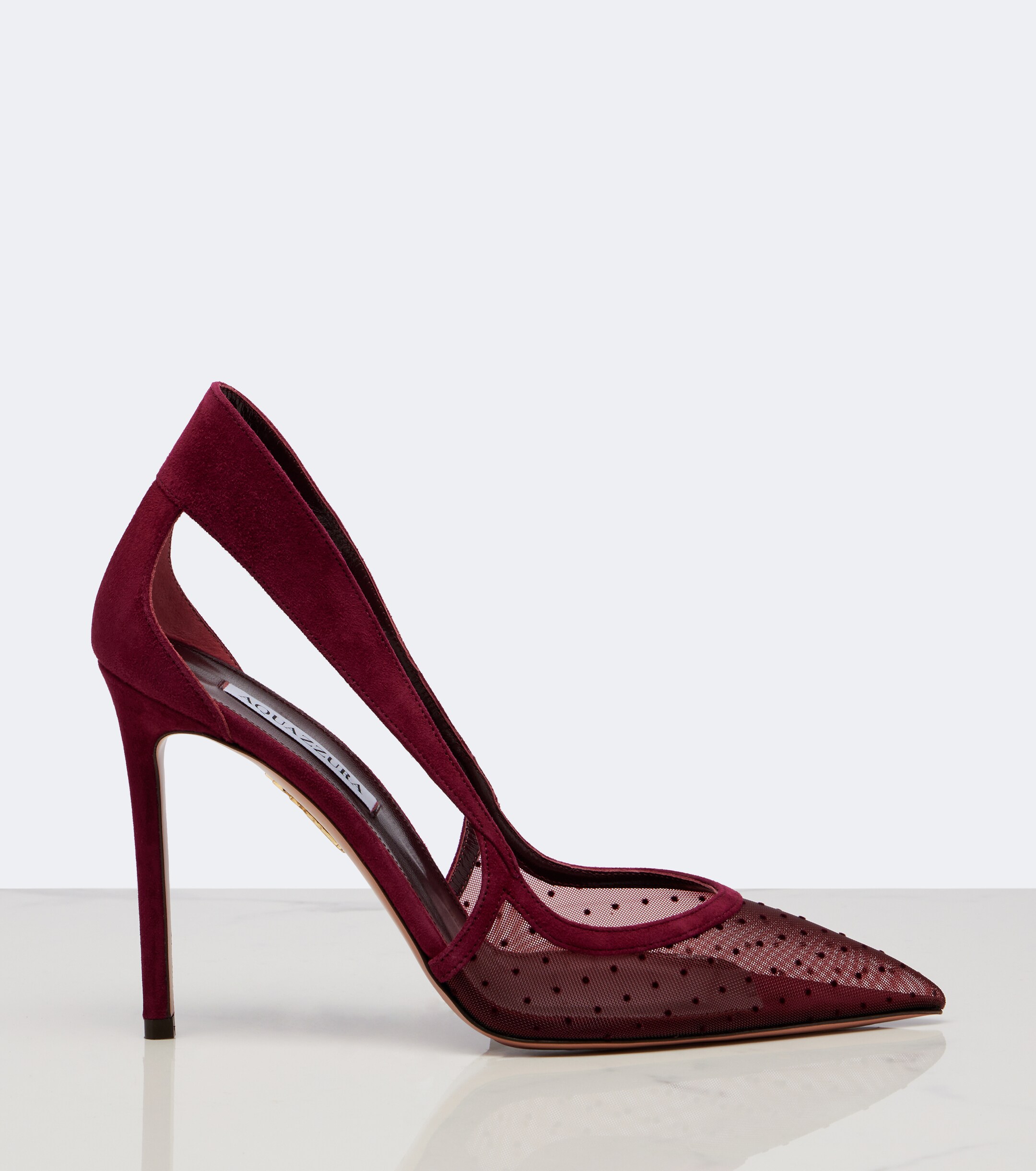 AQUAZZURA Aquazzura Dangerous Liaisons mesh and suede pumps