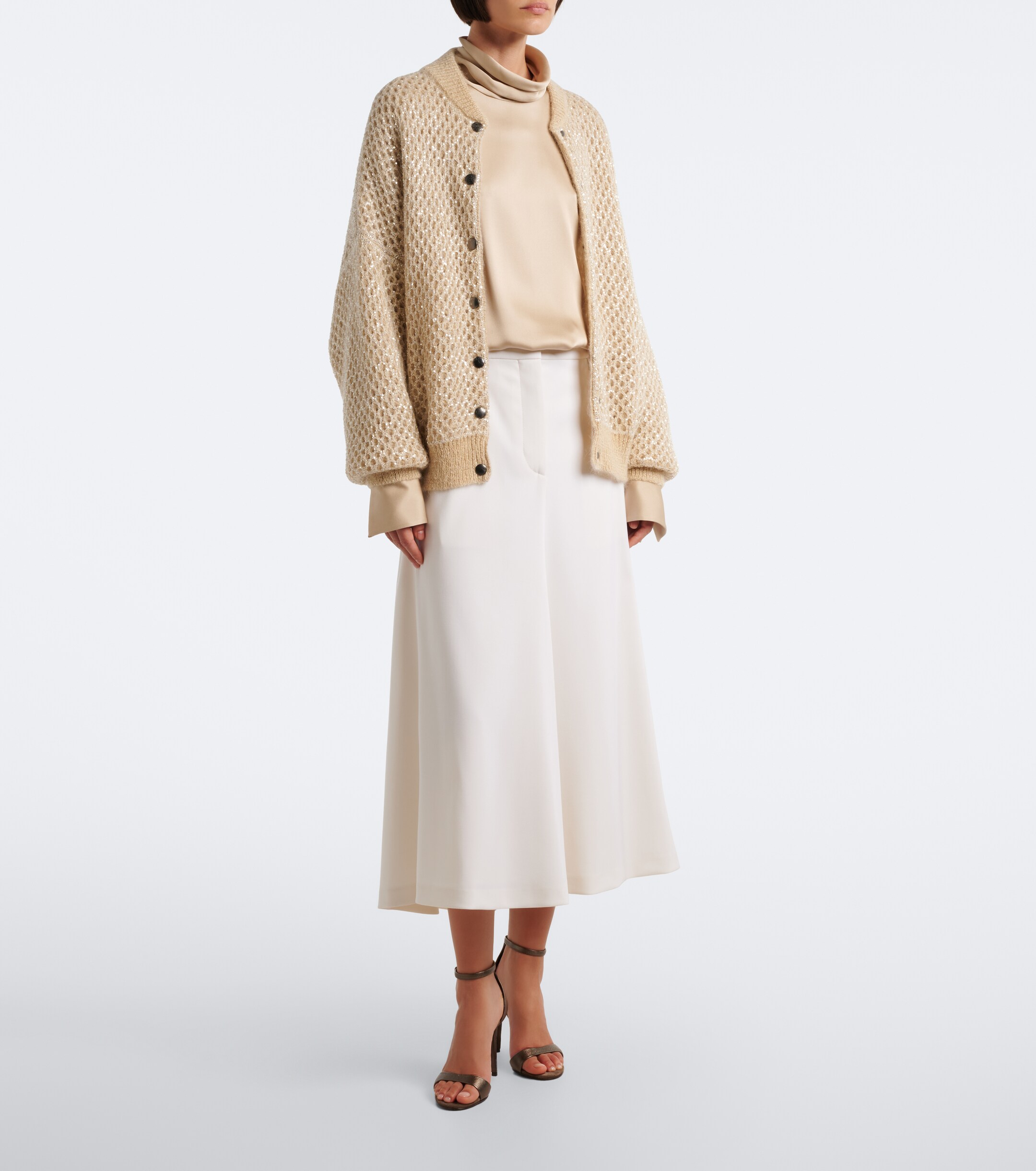 Brunello Cucinelli Brunello Cucinelli Monili wool midi skirt
