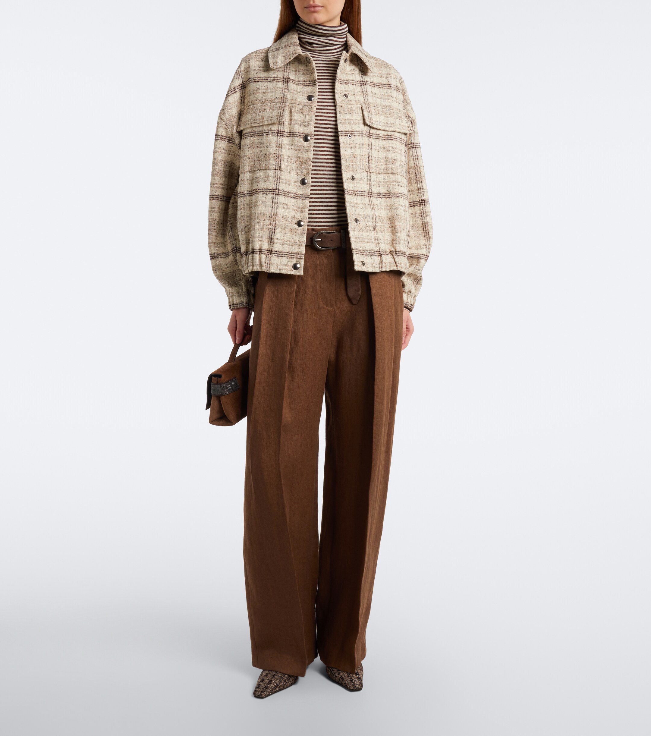 Brunello Cucinelli Brunello Cucinelli Monili linen wide-leg pants