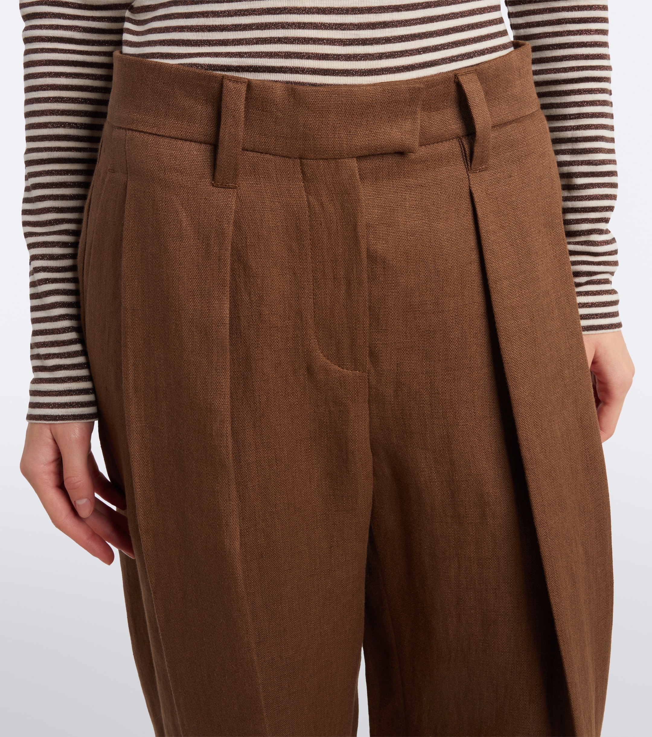 Brunello Cucinelli Brunello Cucinelli Monili linen wide-leg pants