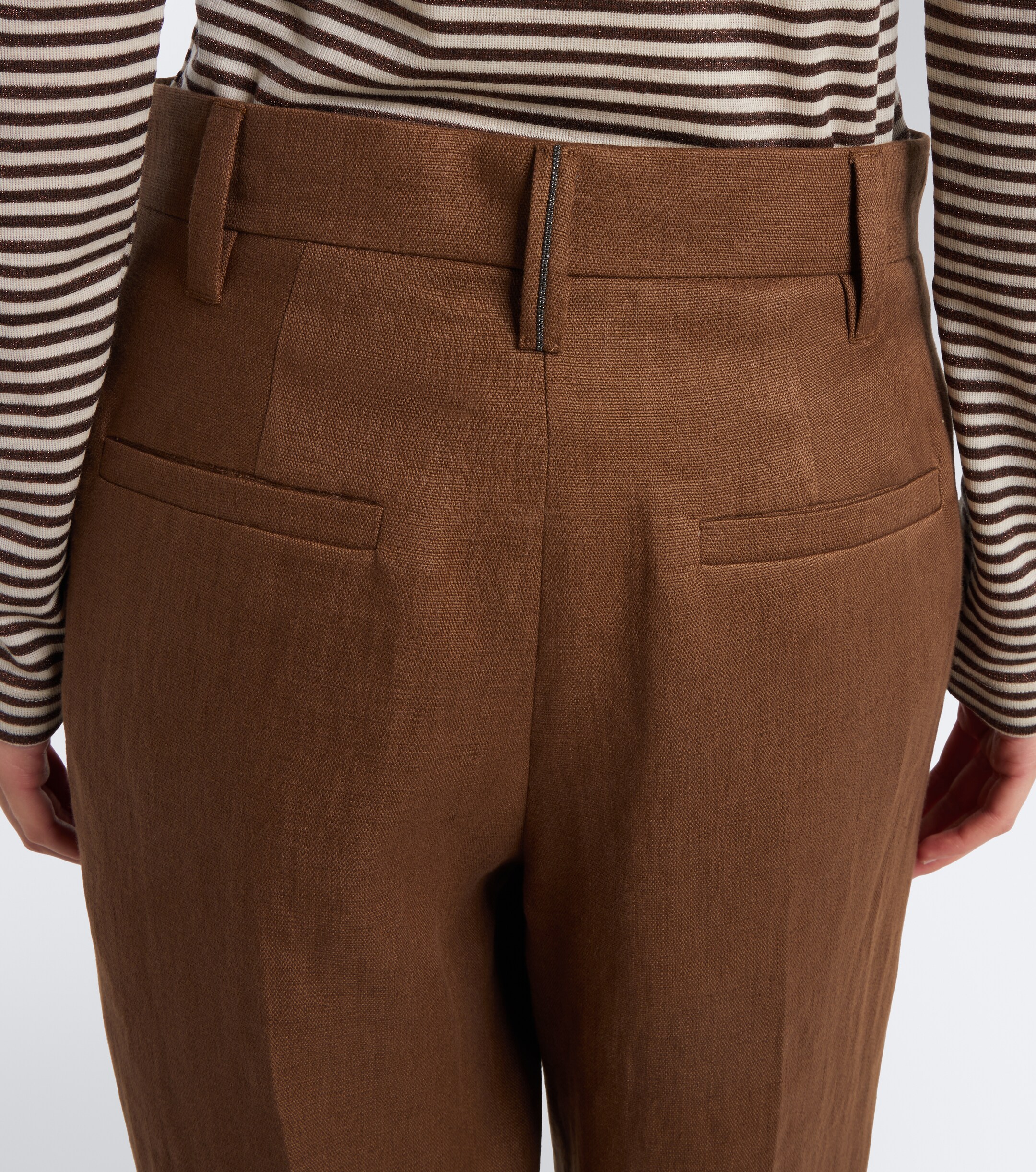 Brunello Cucinelli Brunello Cucinelli Monili linen wide-leg pants