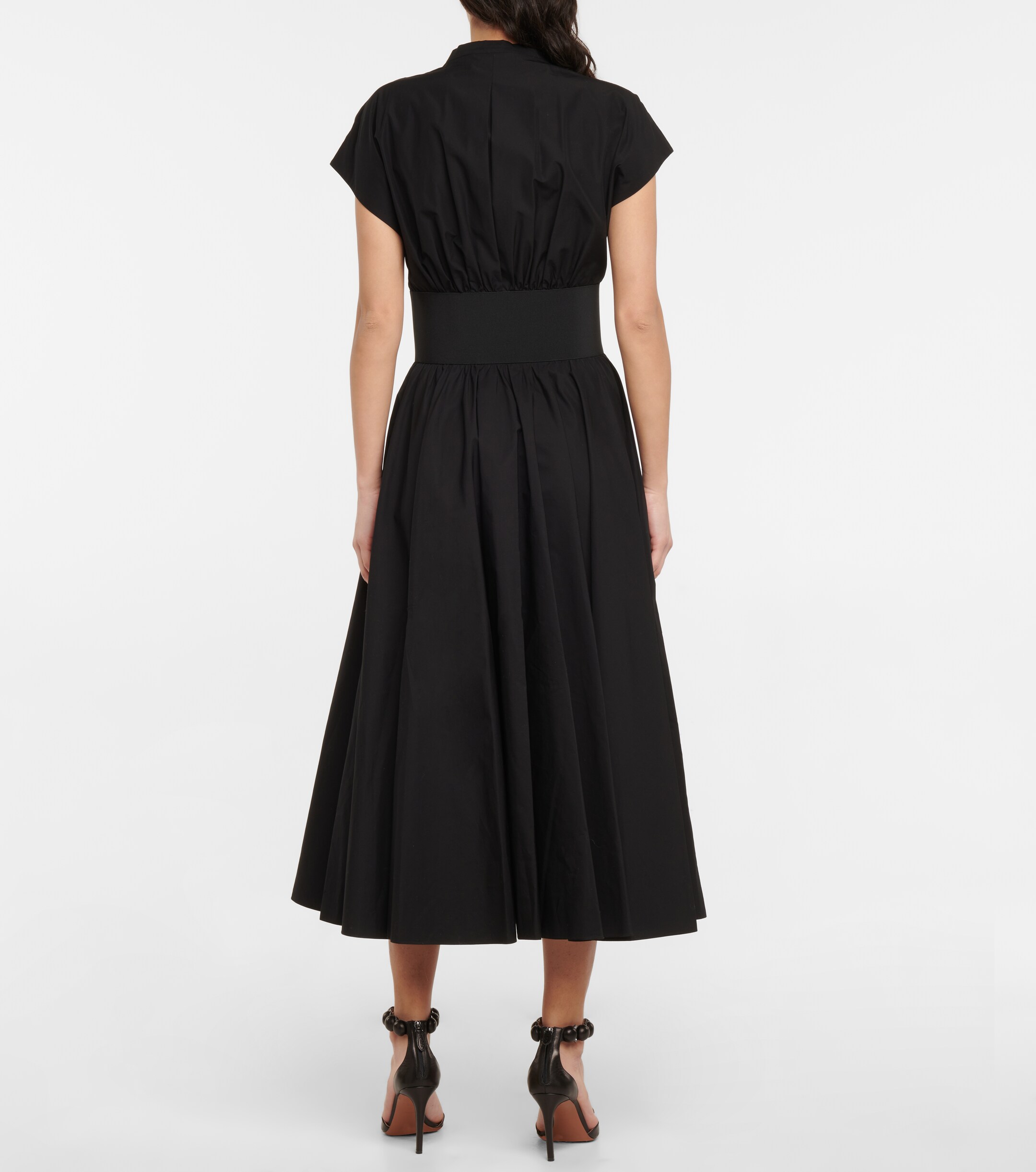 Alaïa Belted cotton poplin midi dress