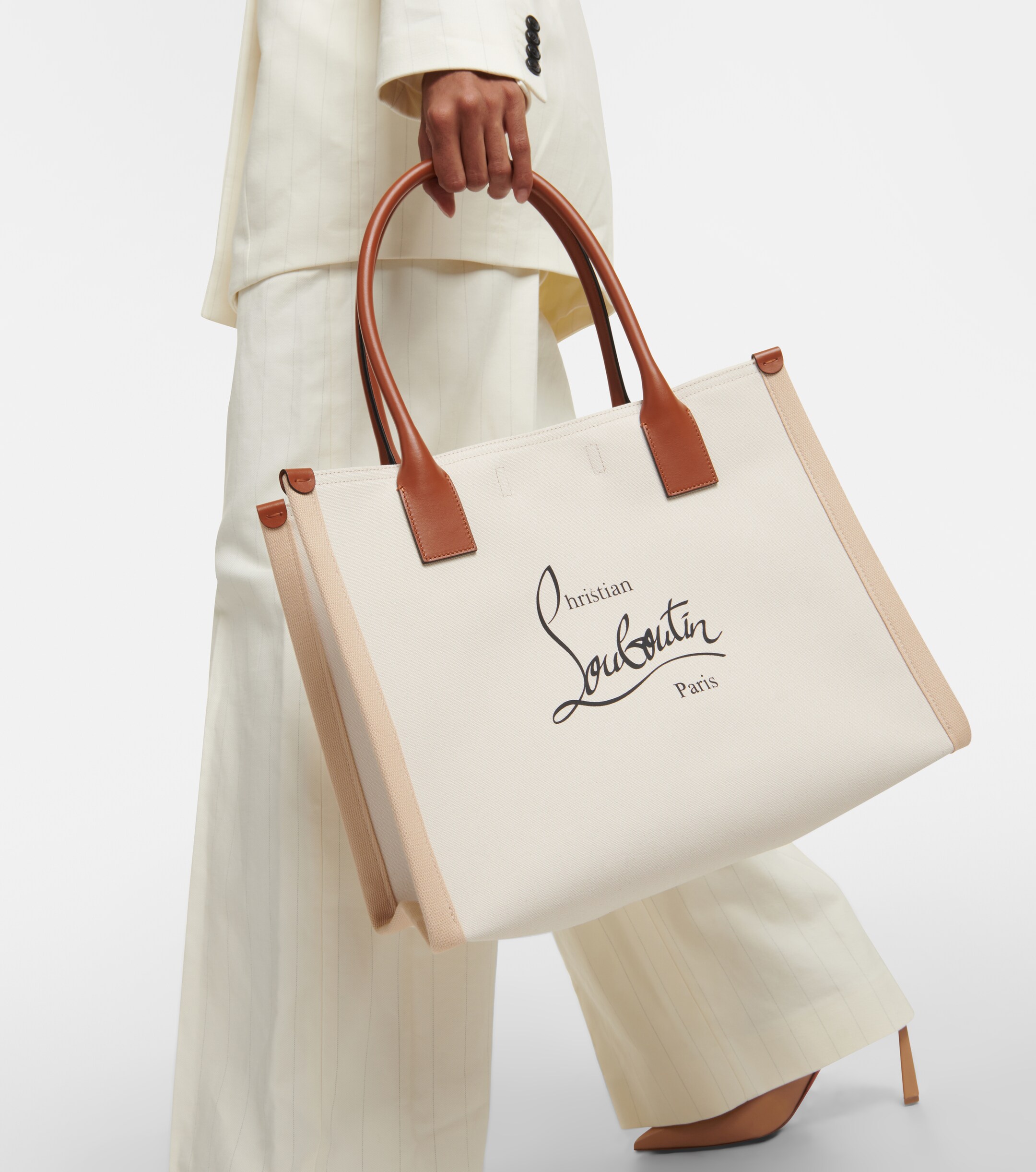 CHRISTIAN LOUBOUTIN Nastroloubi Large canvas tote bag