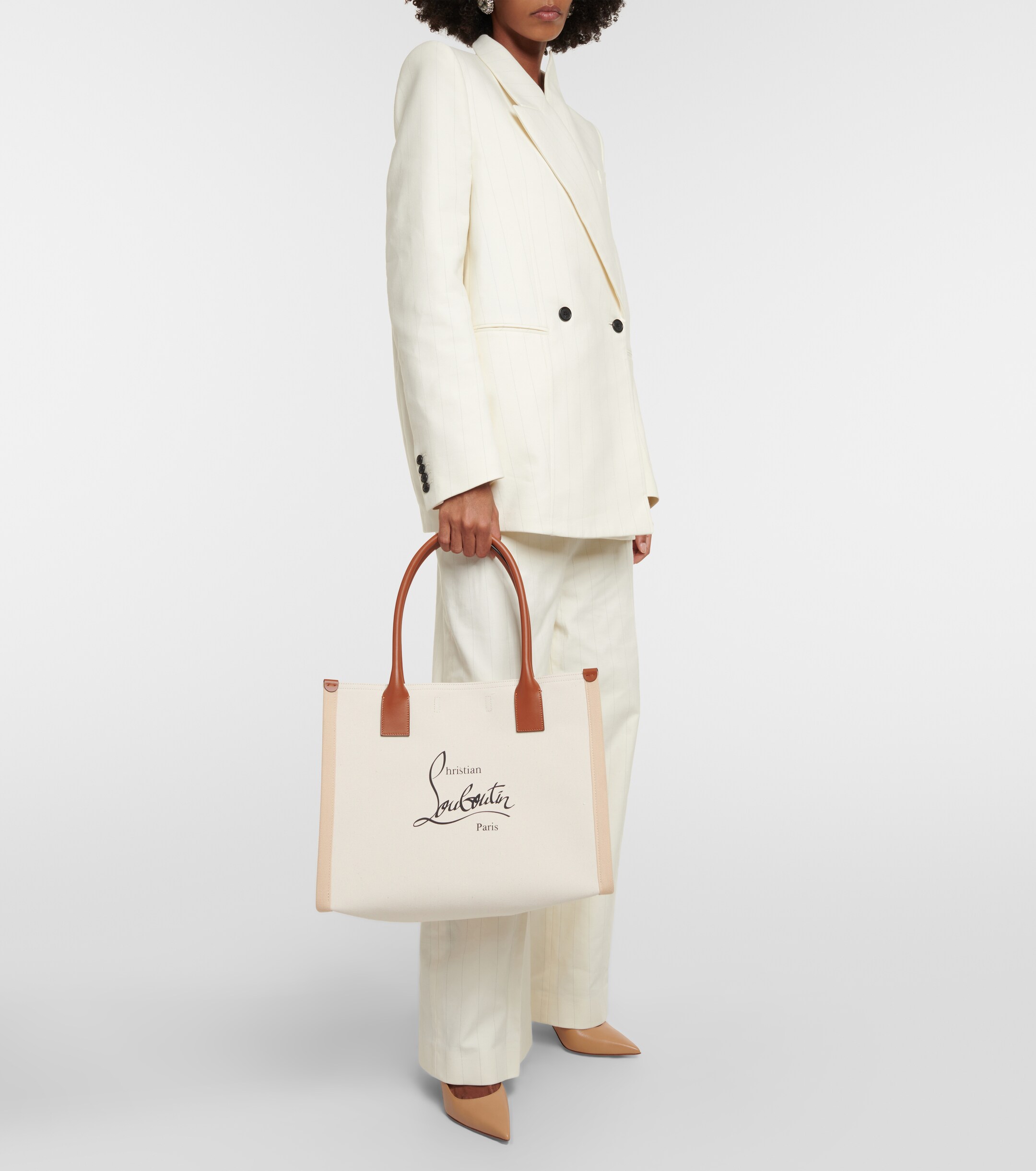 CHRISTIAN LOUBOUTIN Nastroloubi Large canvas tote bag
