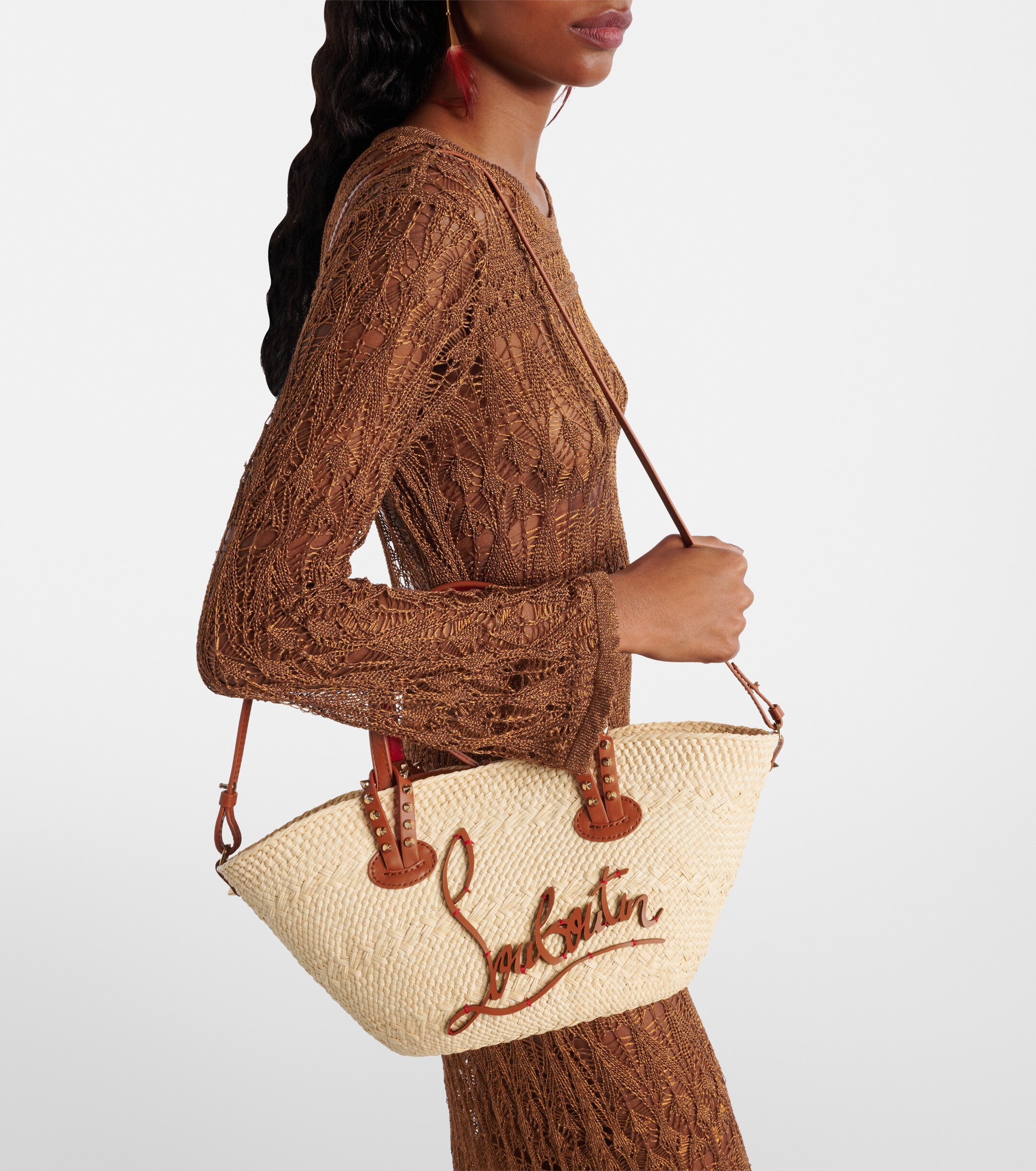 CHRISTIAN LOUBOUTIN Cabata Mini raffia basket bag