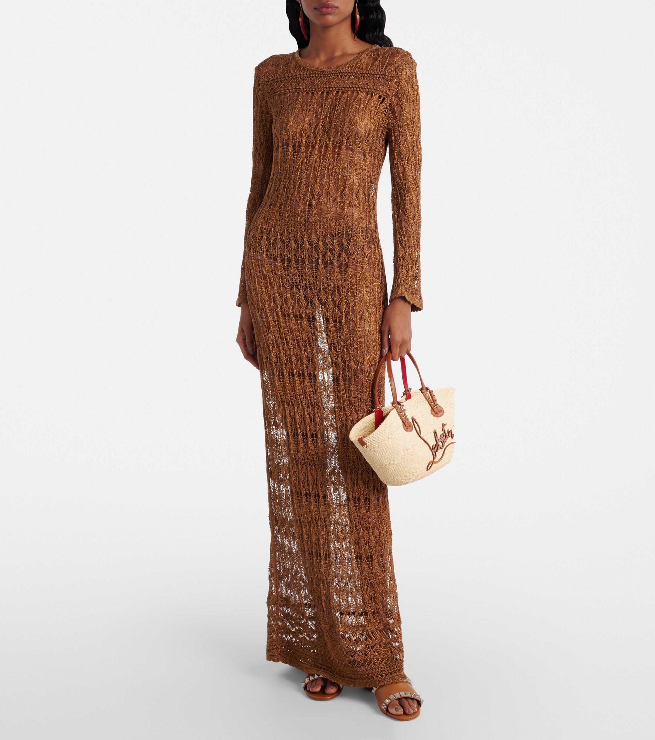 CHRISTIAN LOUBOUTIN Cabata Mini raffia basket bag