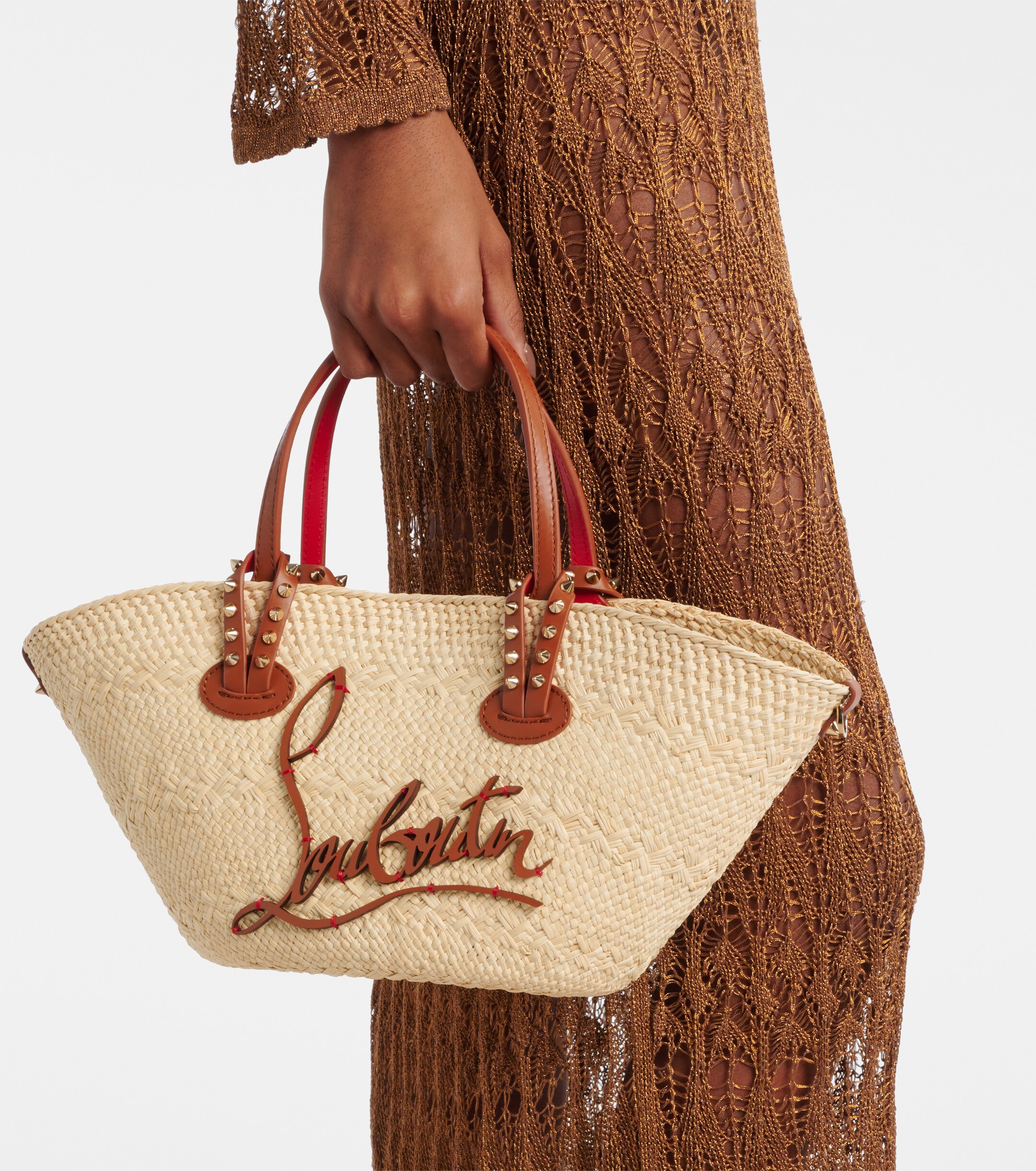 CHRISTIAN LOUBOUTIN Cabata Mini raffia basket bag