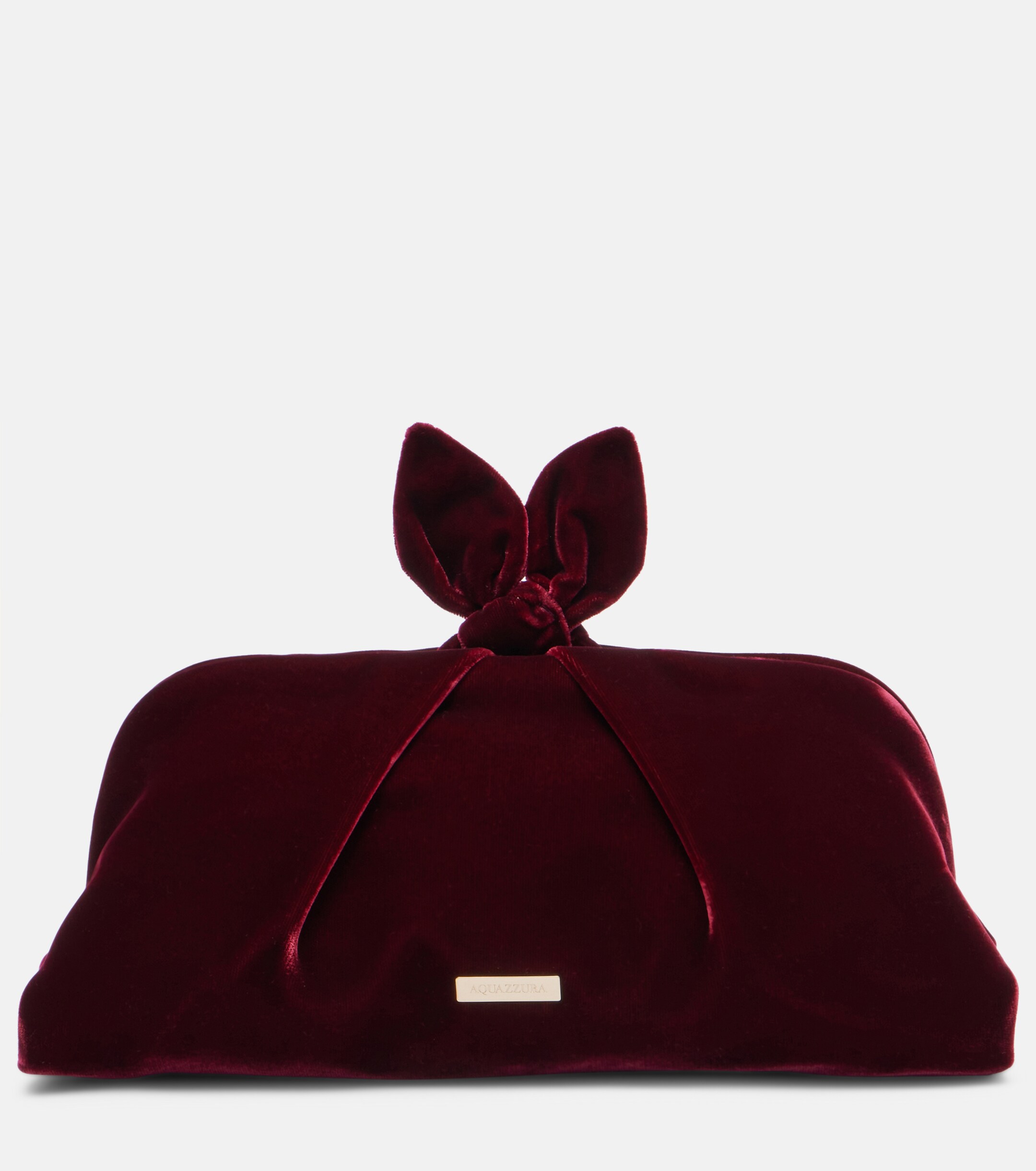 AQUAZZURA Aquazzura Bow Tie Small velvet clutch