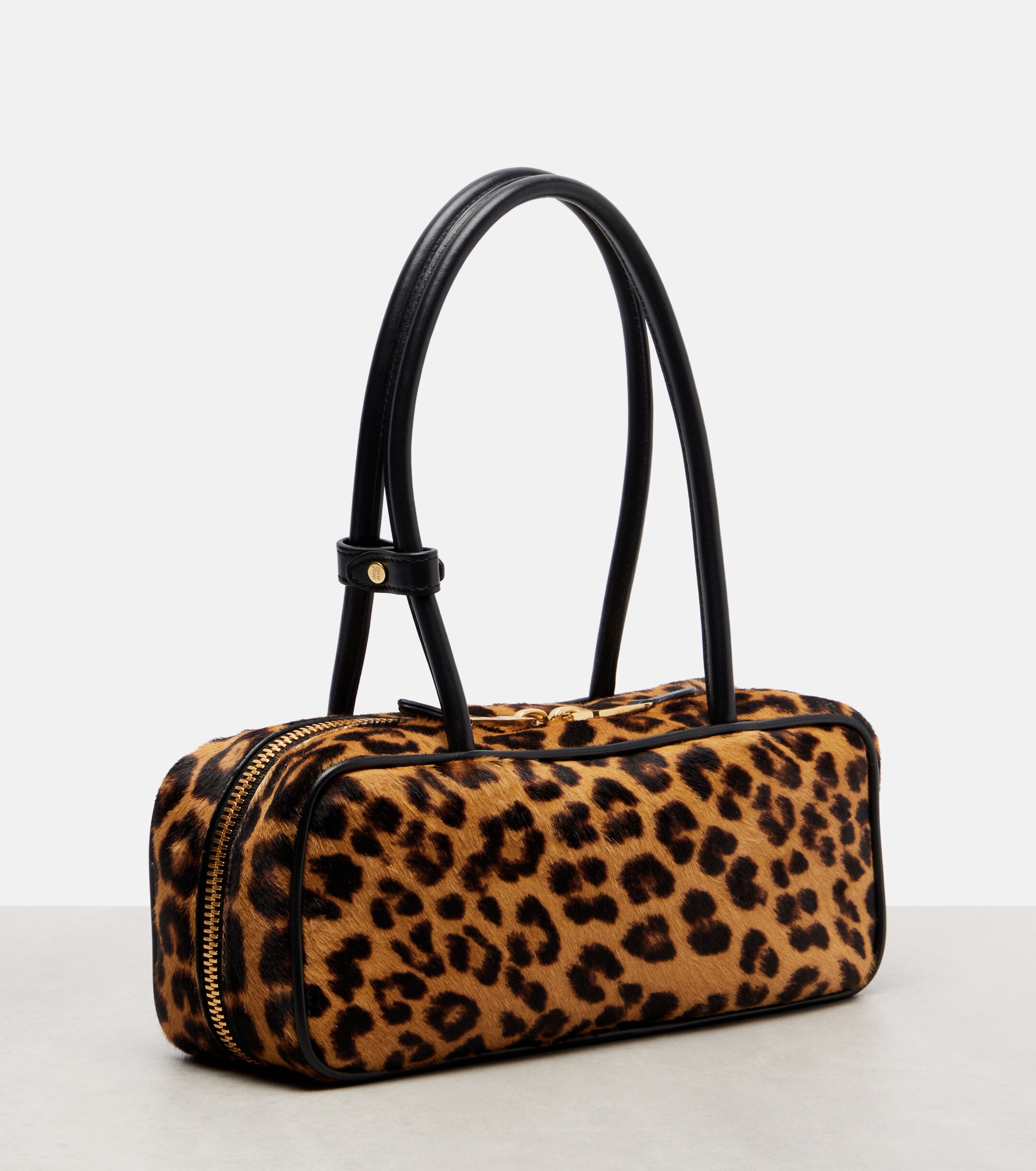 Miu Miu Leopard-print calf hair shoulder bag