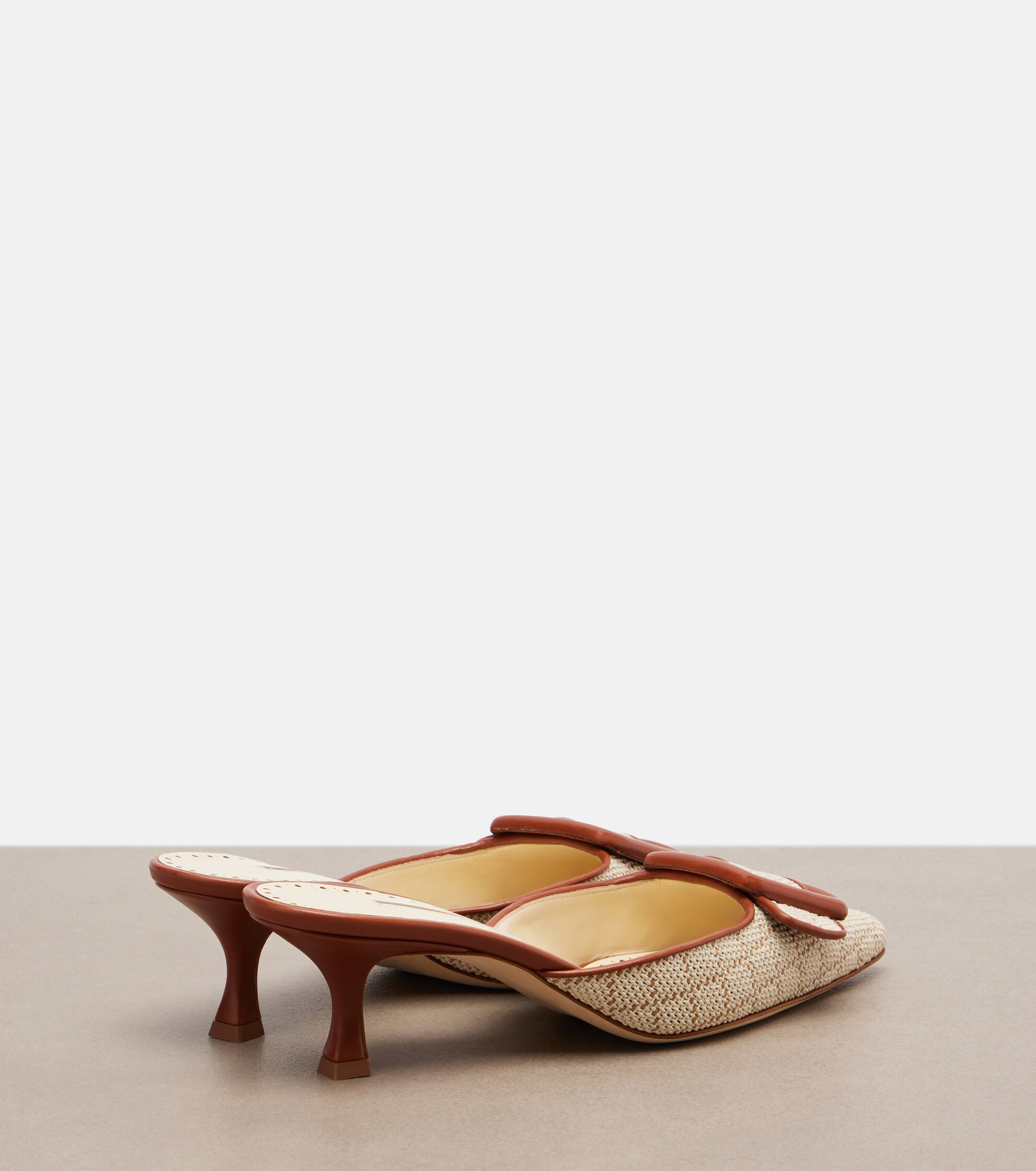 MANOLO BLAHNIK Manolo Blahnik Maysale leather-trimmed mules