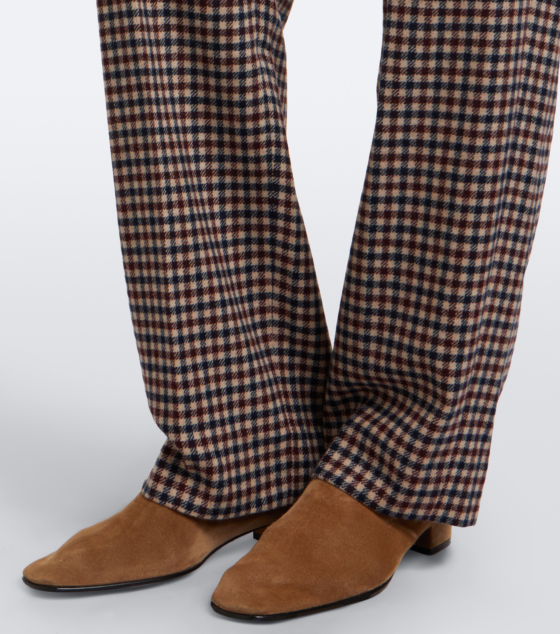 Blazé Milano Blazé Milano Fox checked wool and cashmere straight pants
