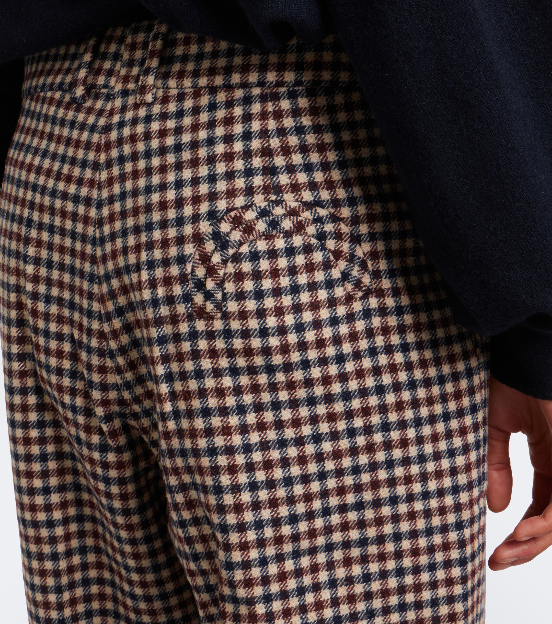 Blazé Milano Blazé Milano Fox checked wool and cashmere straight pants