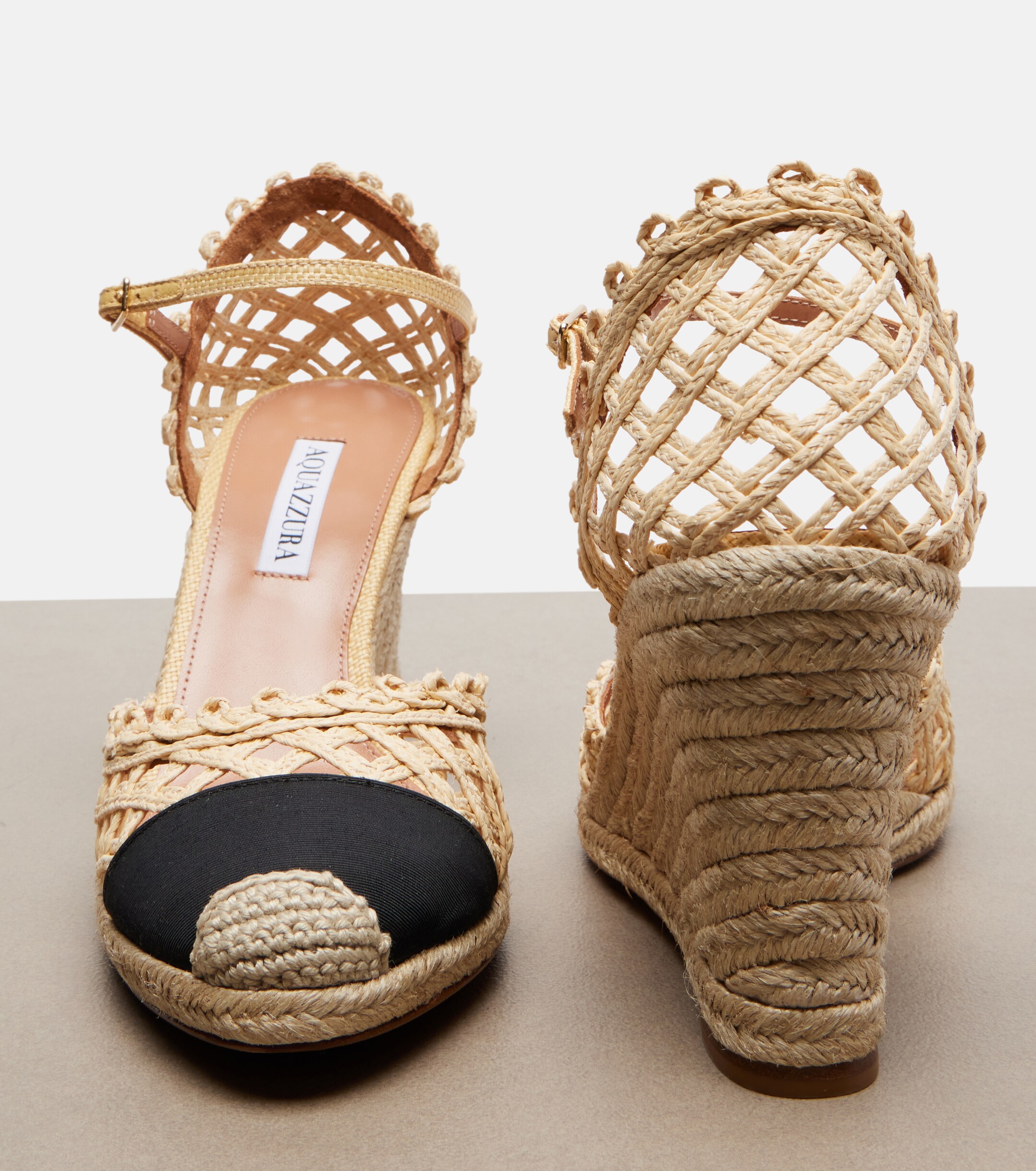 AQUAZZURA Aquazzura Sunburst raffia espadrille wedges