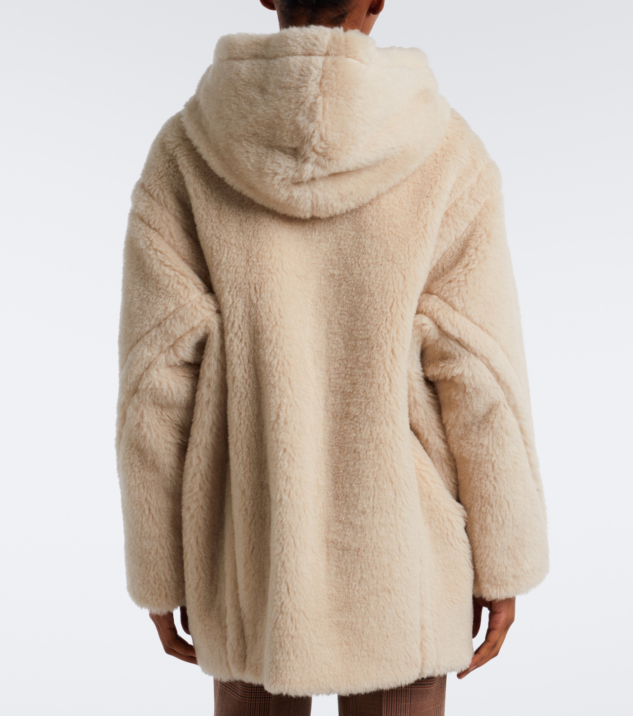 Max Mara Max Mara Hooded alpaca, wool, and silk zip-up coat