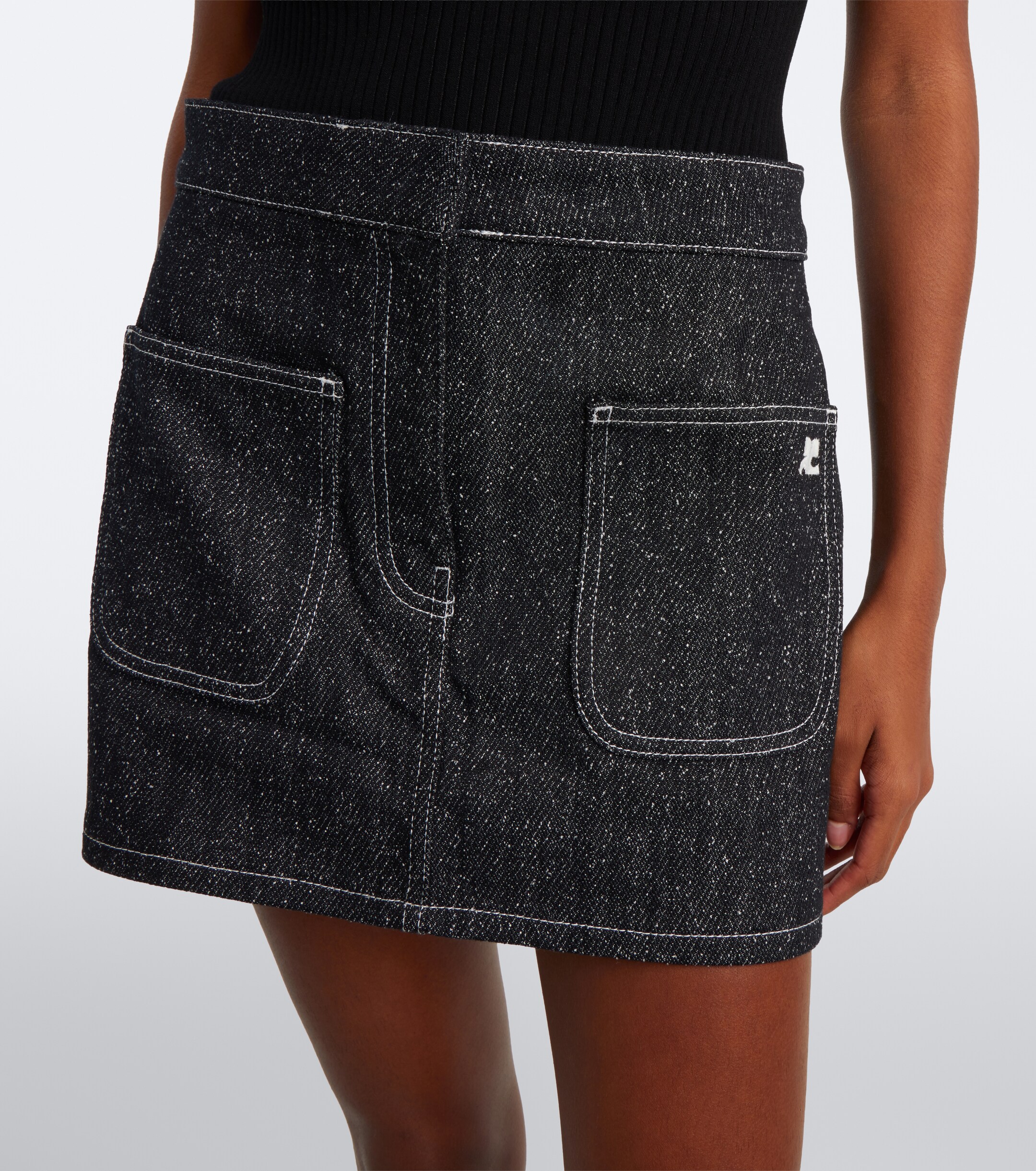 Courrèges Courrèges Denim tweed miniskirt