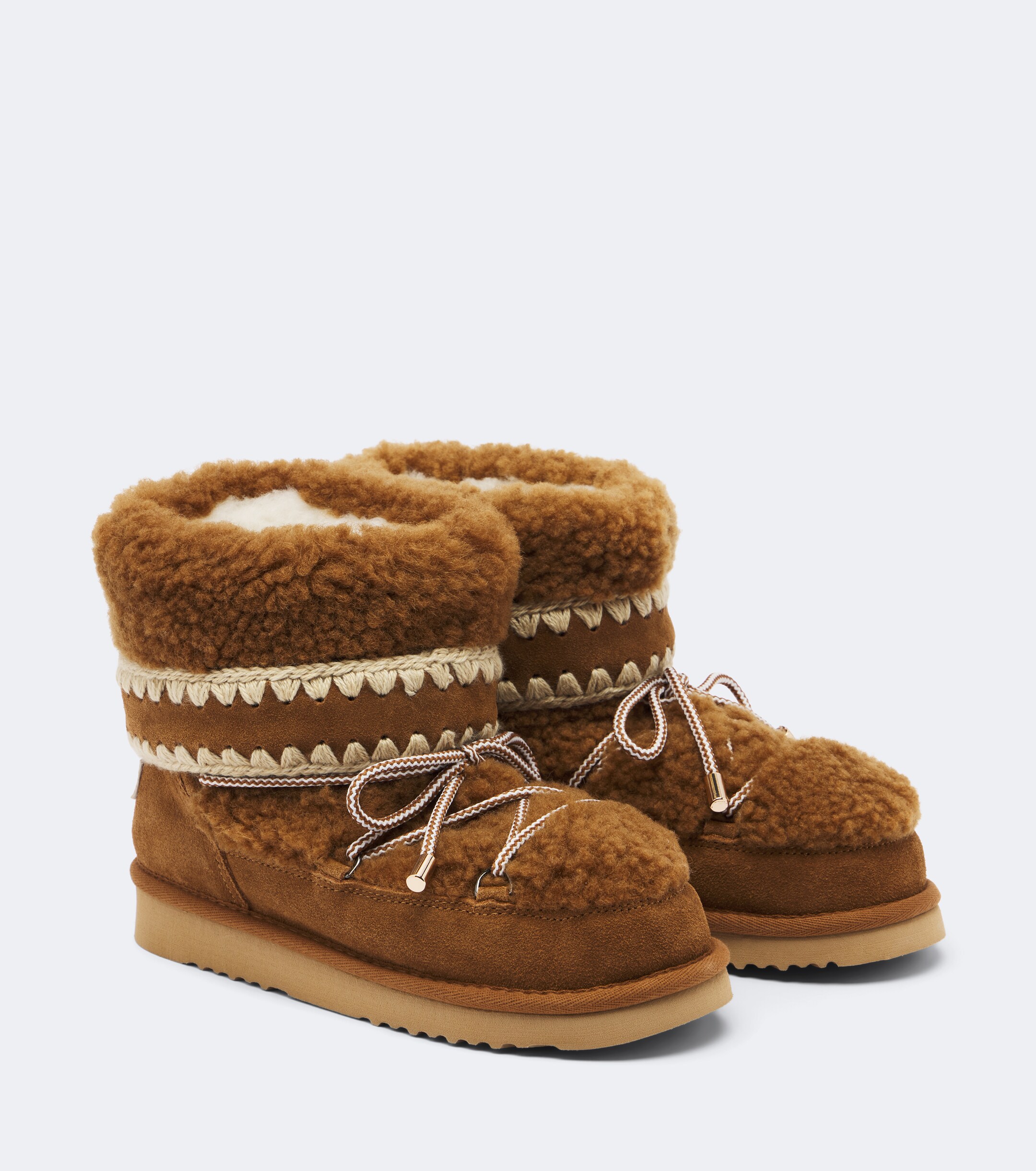 MOU Mou 18 suede-trimmed shearling ankle boots