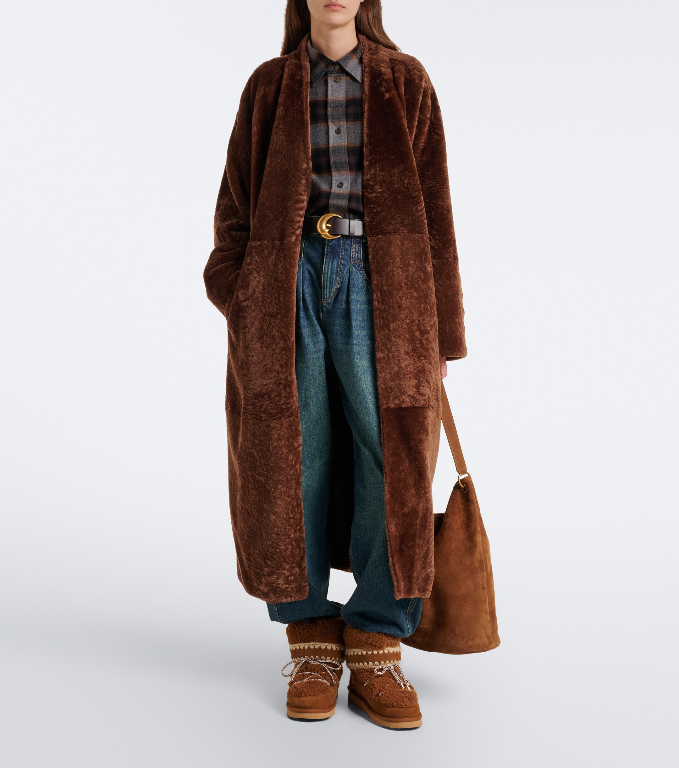 MOU Mou 18 suede-trimmed shearling ankle boots