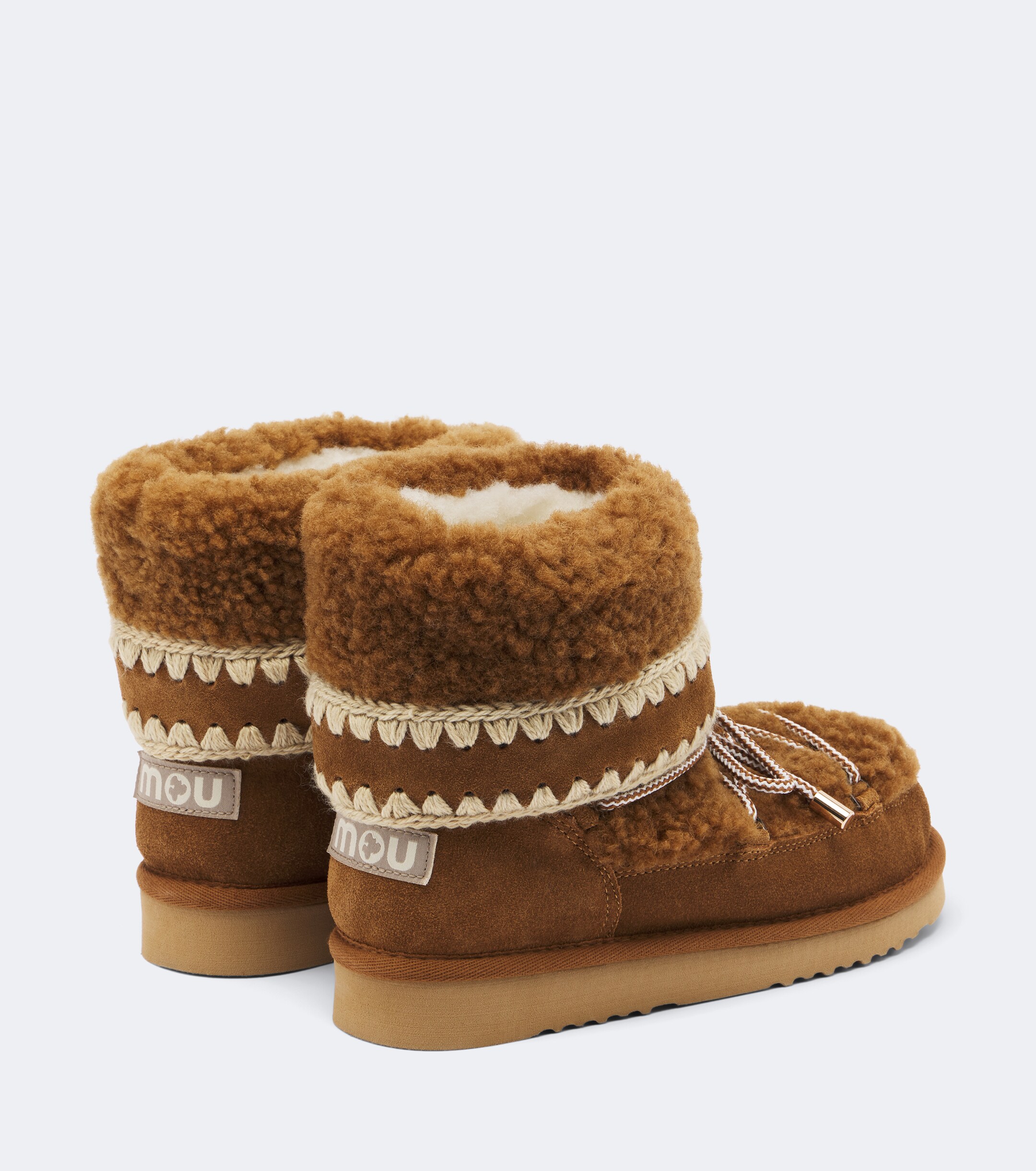 MOU Mou 18 suede-trimmed shearling ankle boots