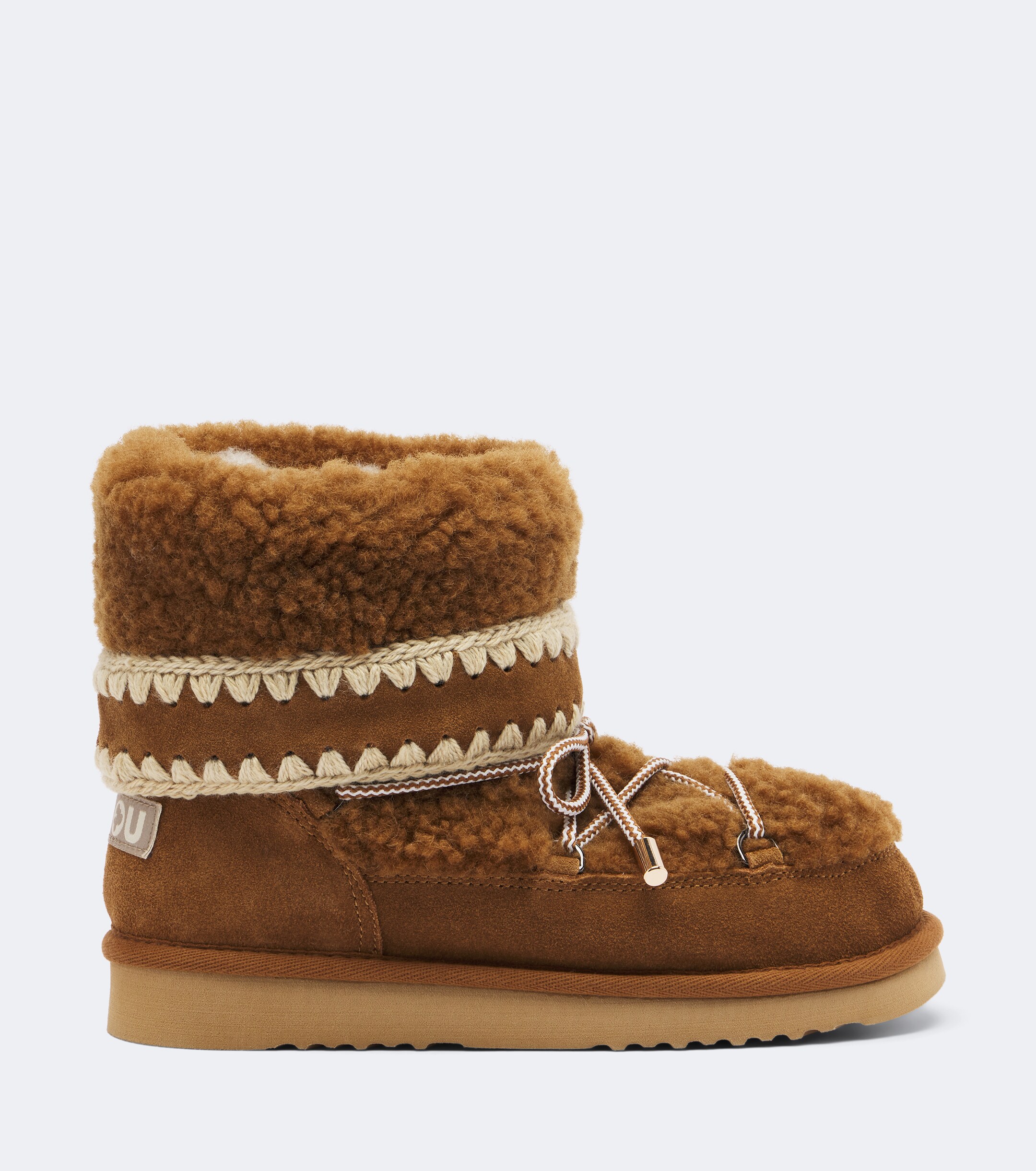 MOU Mou 18 suede-trimmed shearling ankle boots