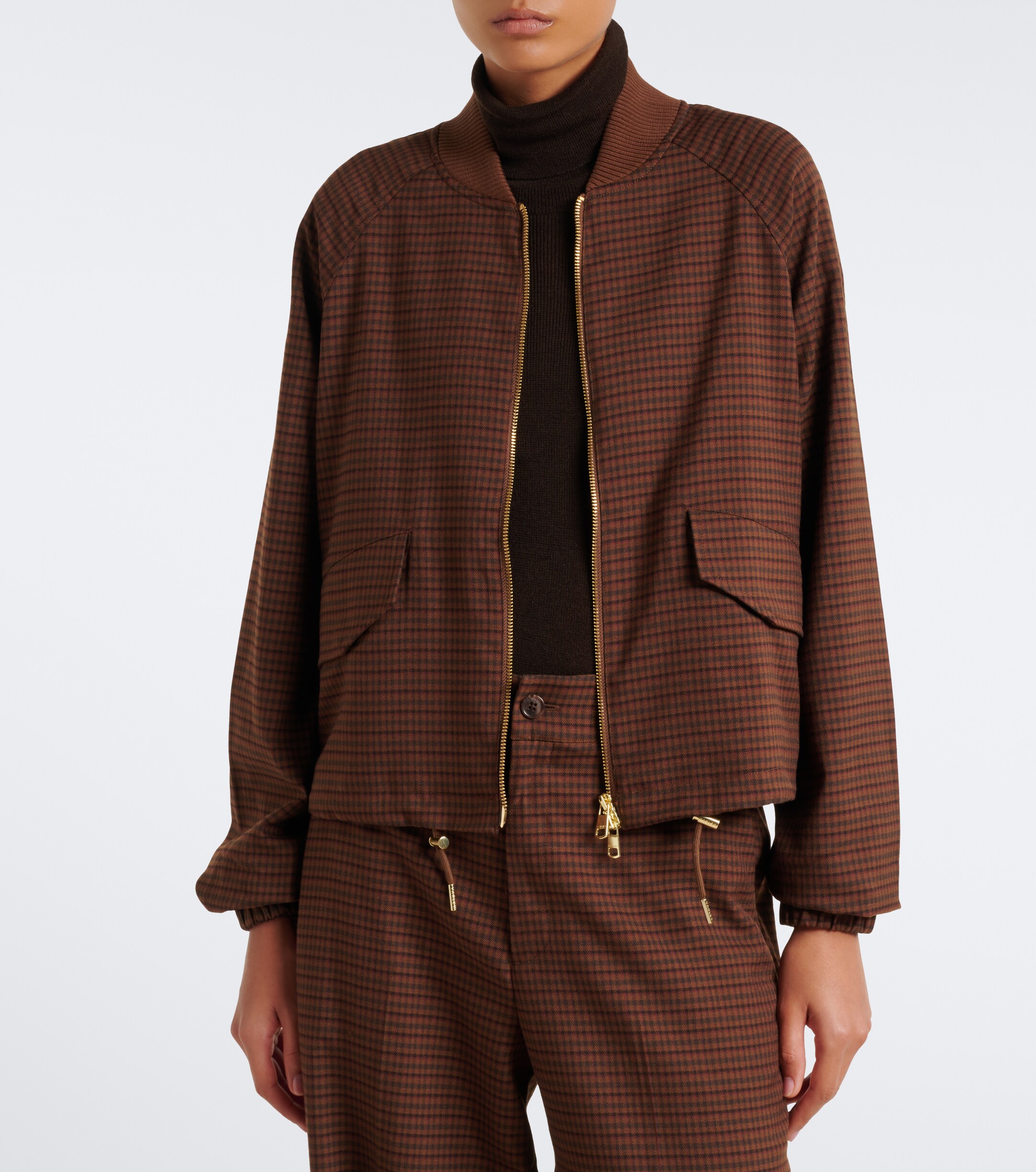 Varley Varley Keagan checked twill bomber jacket