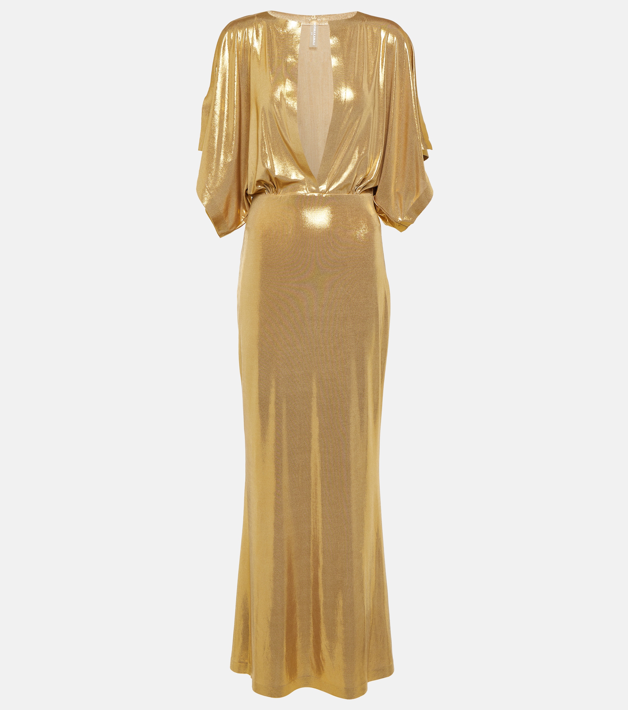 Norma Kamali Obie metallic jersey maxi dress