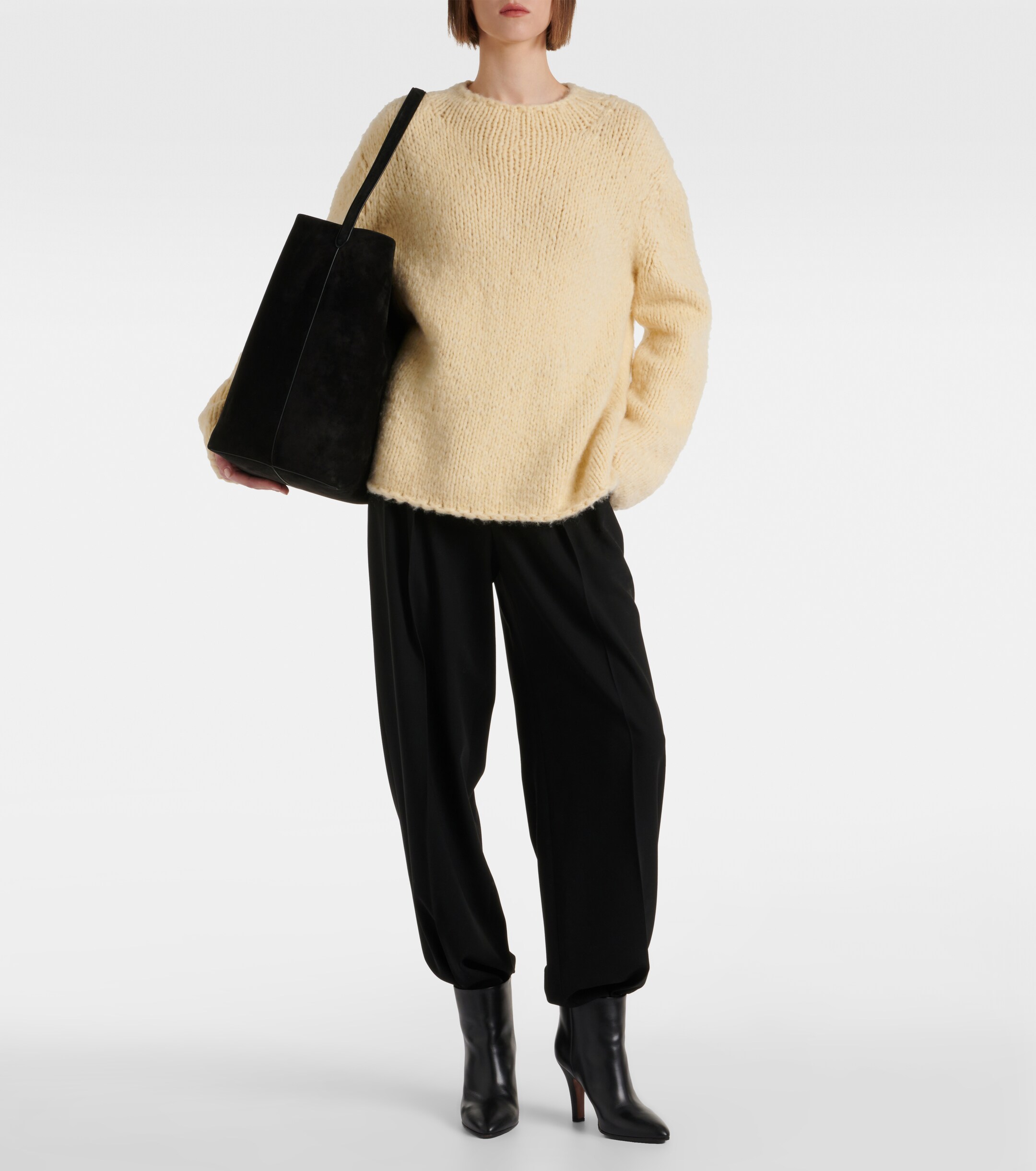 The Row N/S Park Large suede tote bag