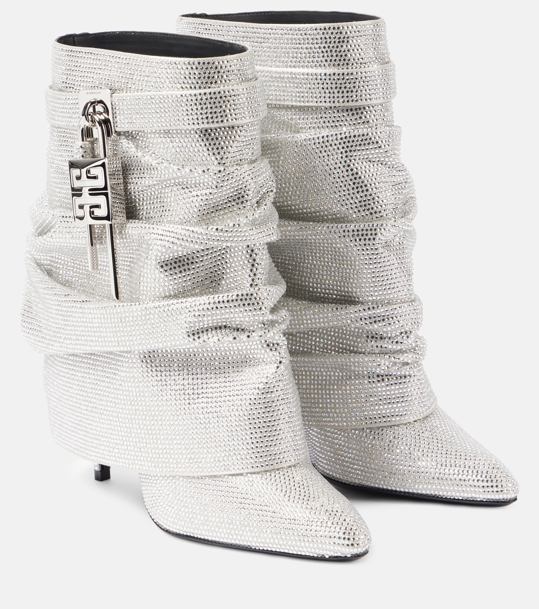 Givenchy - Shark Lock embellished satin ankle boots | Plush