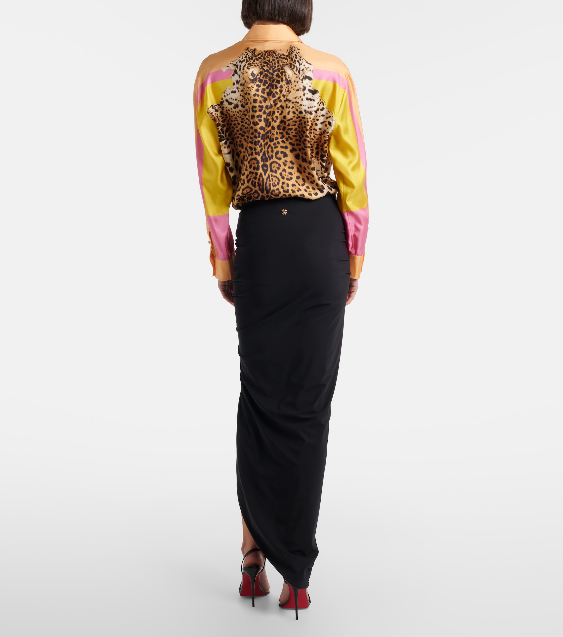 ROBERTO CAVALLI Draped midi skirt thumbnail