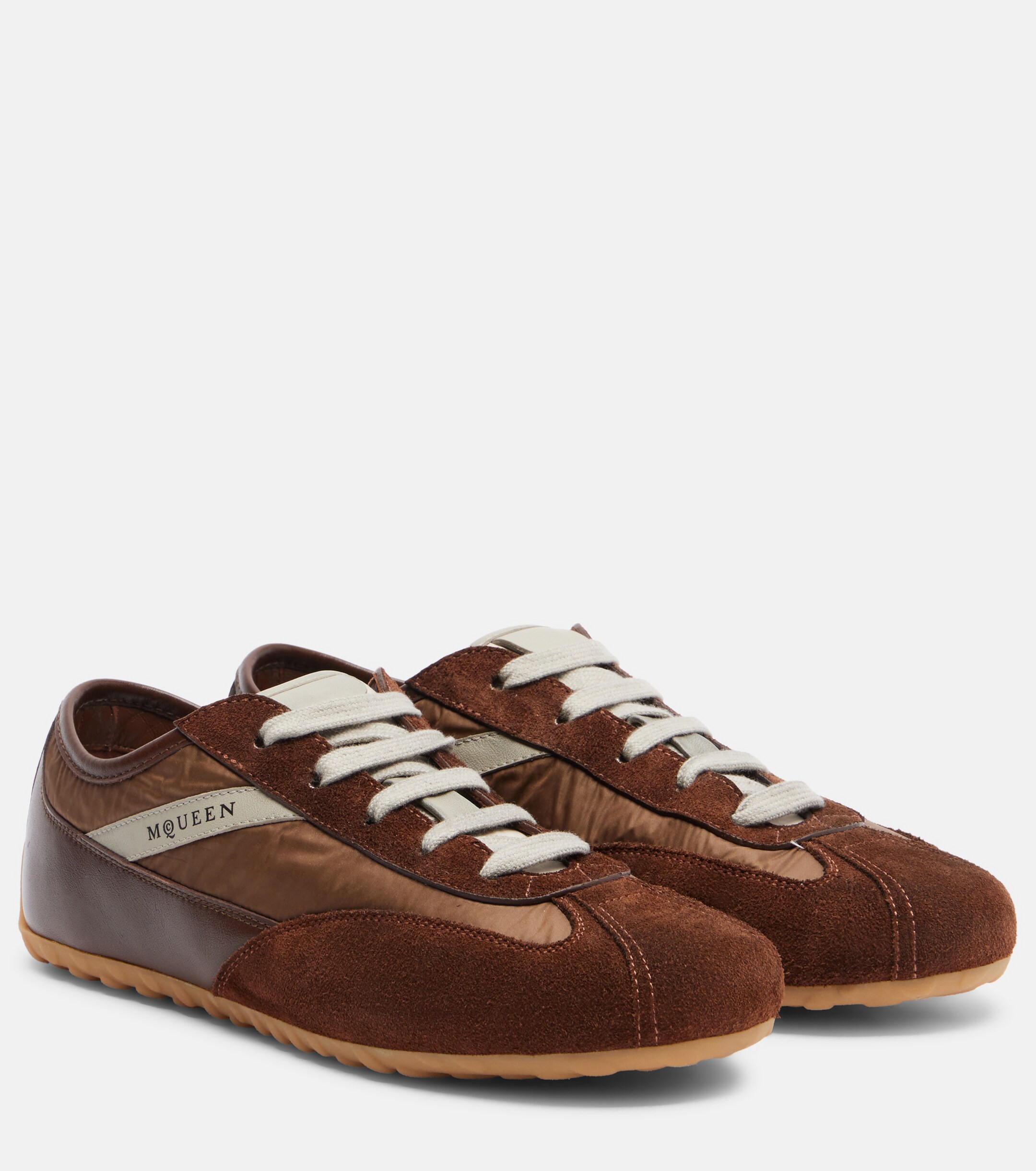 McQueen McQueen Boxe suede-trimmed sneakers