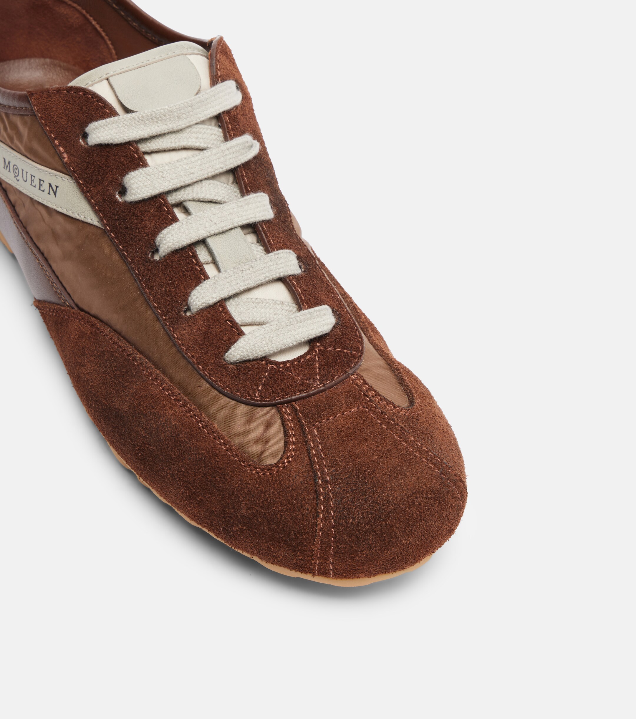 McQueen McQueen Boxe suede-trimmed sneakers