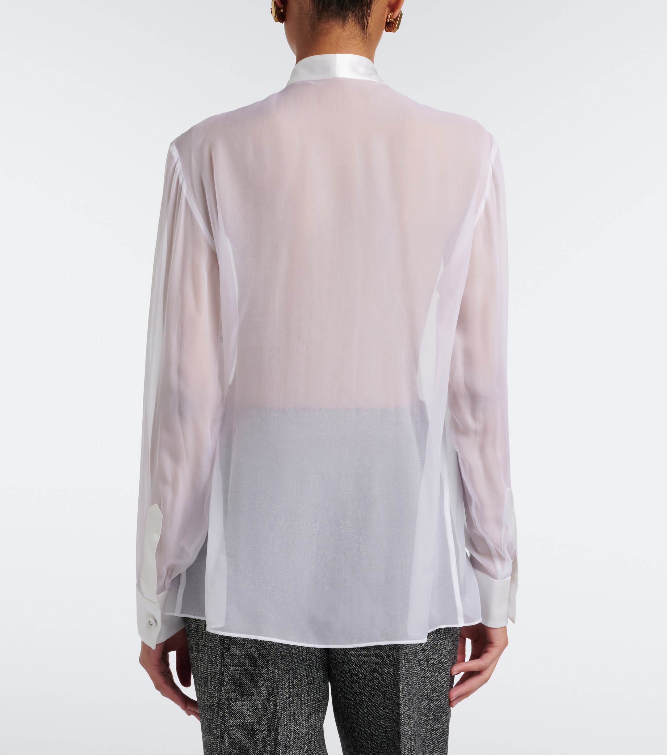 Dolce&Gabbana Dolce & Gabbana Bow-detail silk chiffon blouse