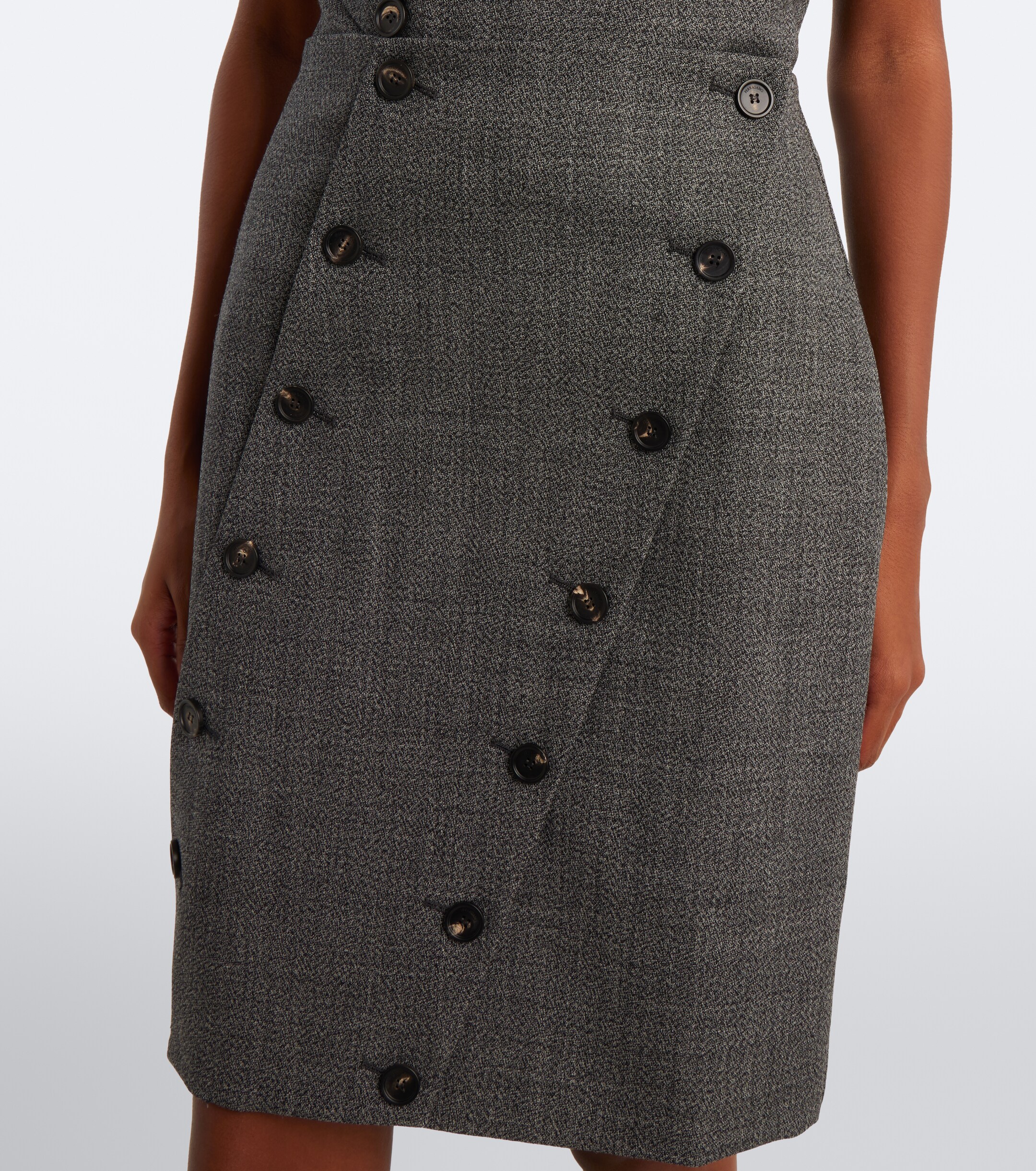 Ferragamo Ferragamo Paneled virgin wool midi skirt