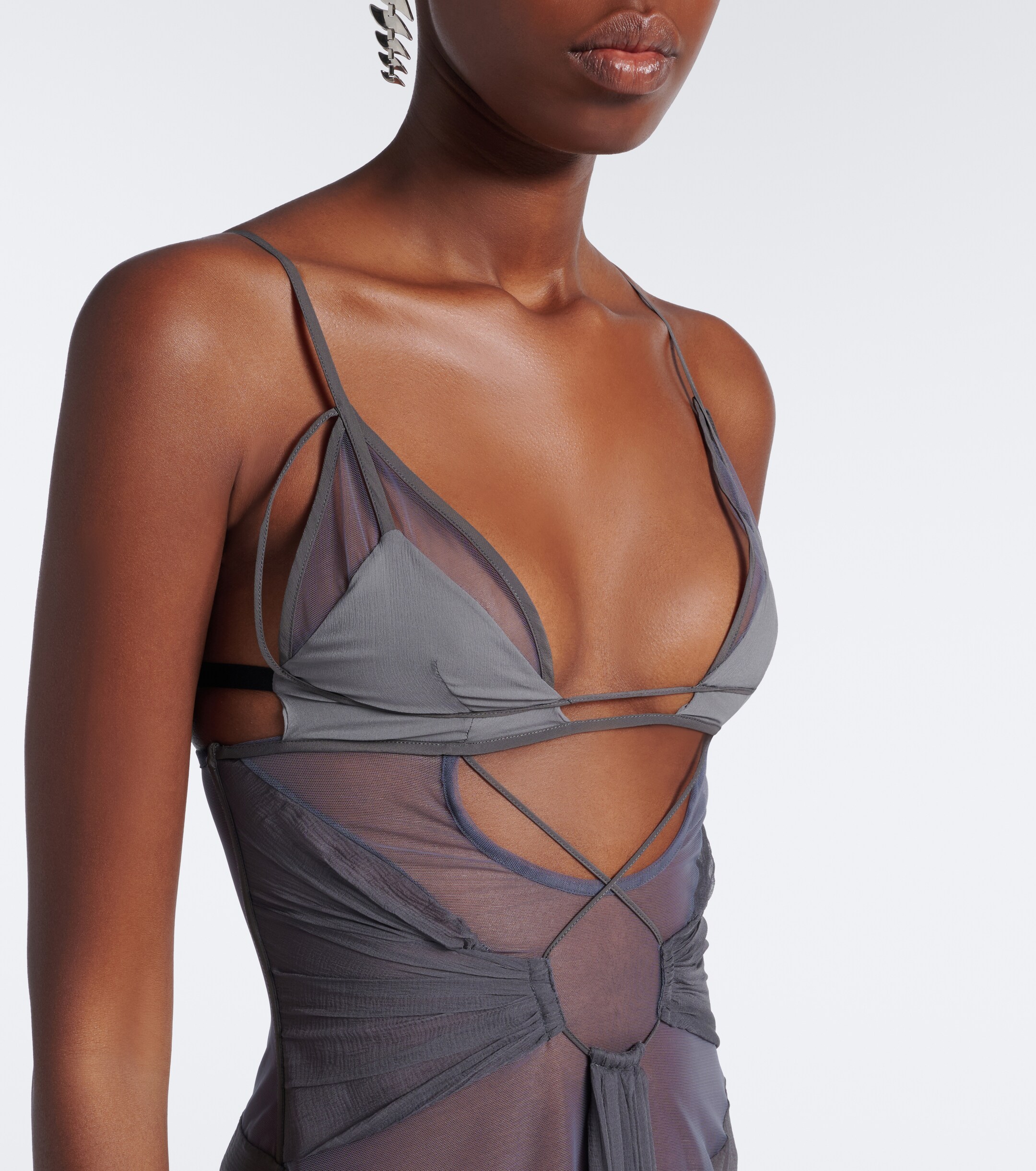 Nensi Dojaka Nensi Dojaka Cutout sheer silk gown