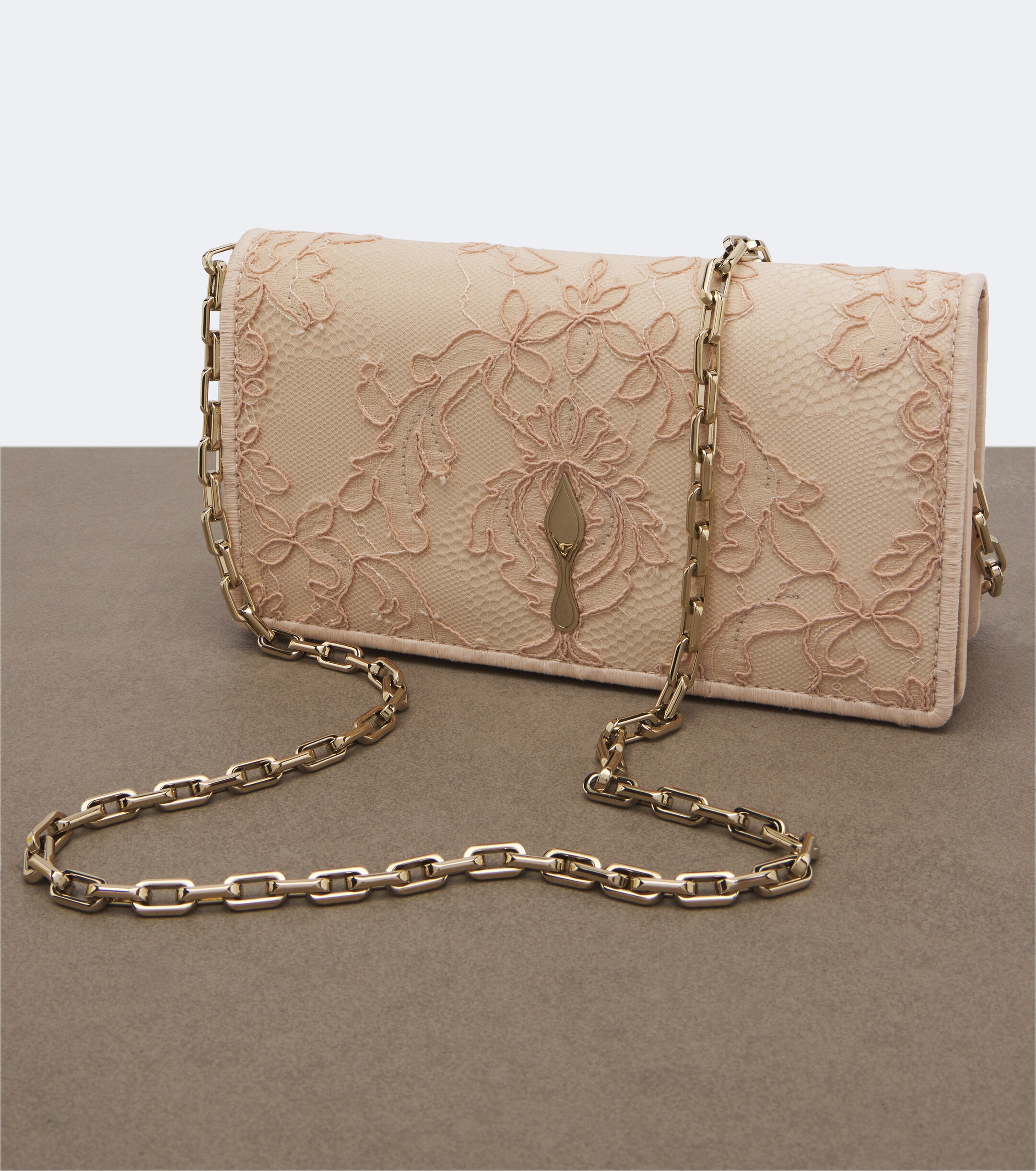CHRISTIAN LOUBOUTIN Christian Louboutin Bettina Small lace crêpe satin clutch
