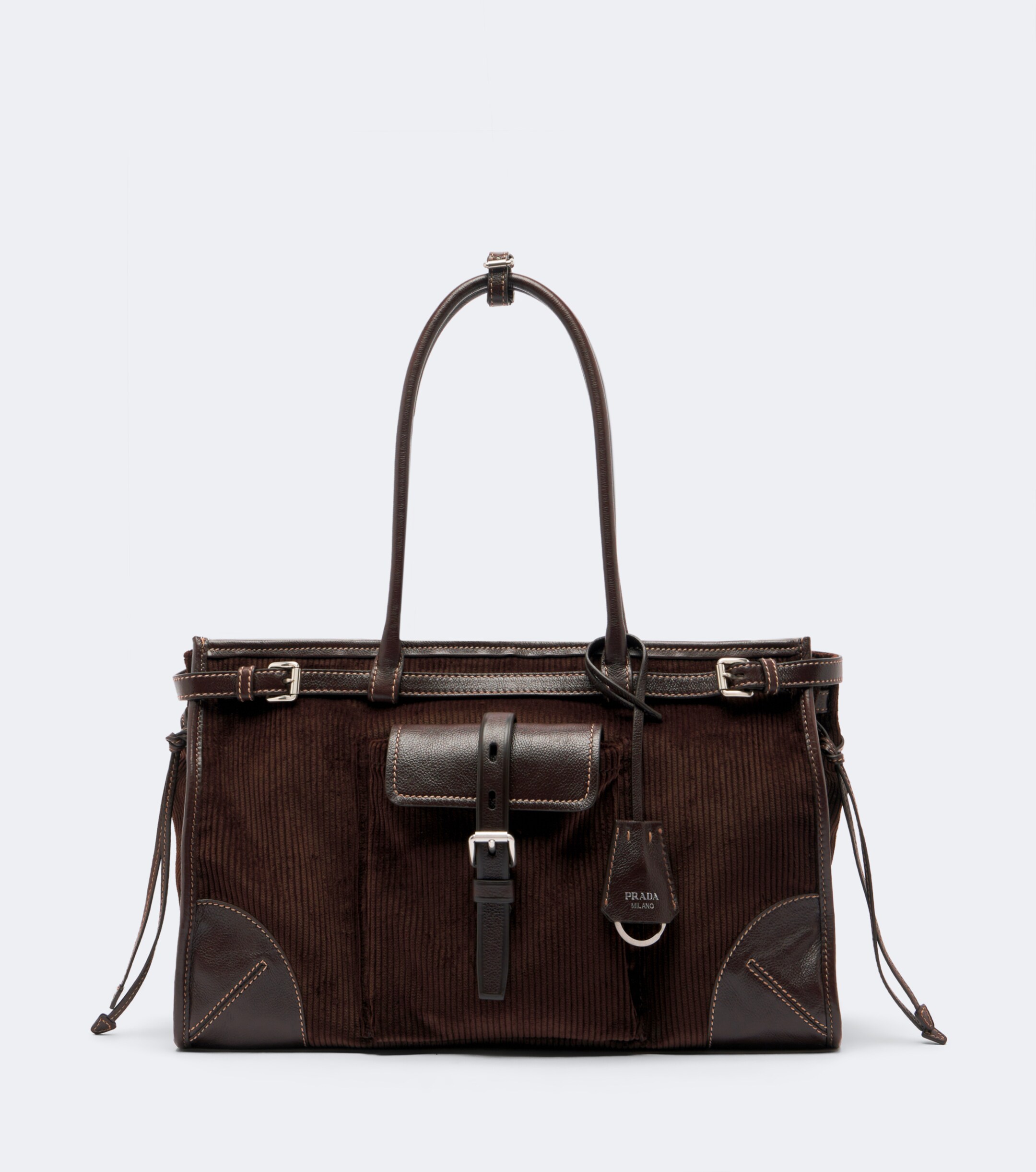 Prada Prada Prada Bonnie Large corduroy shoulder bag