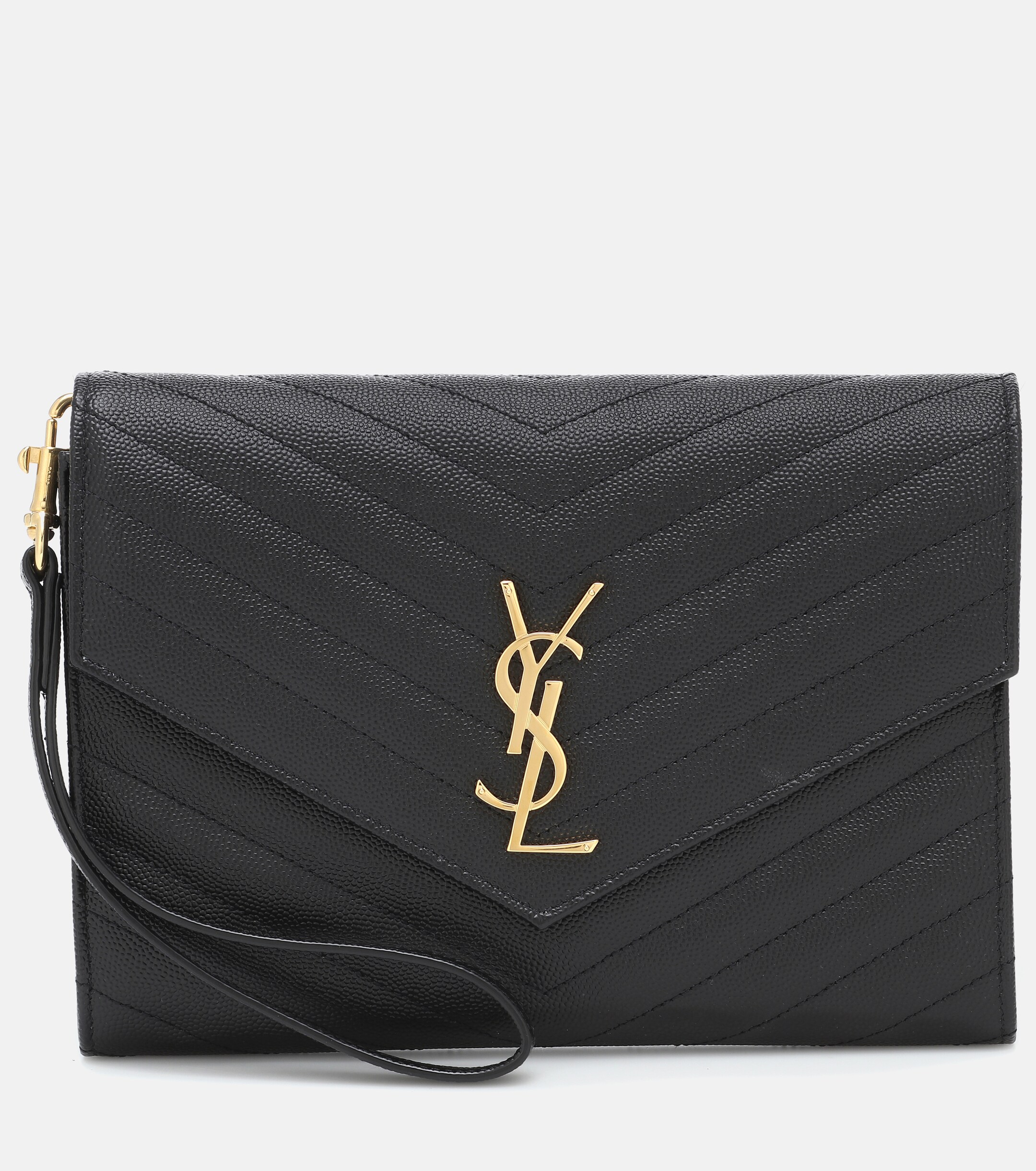 Saint Laurent Cassandre matelassé leather clutch