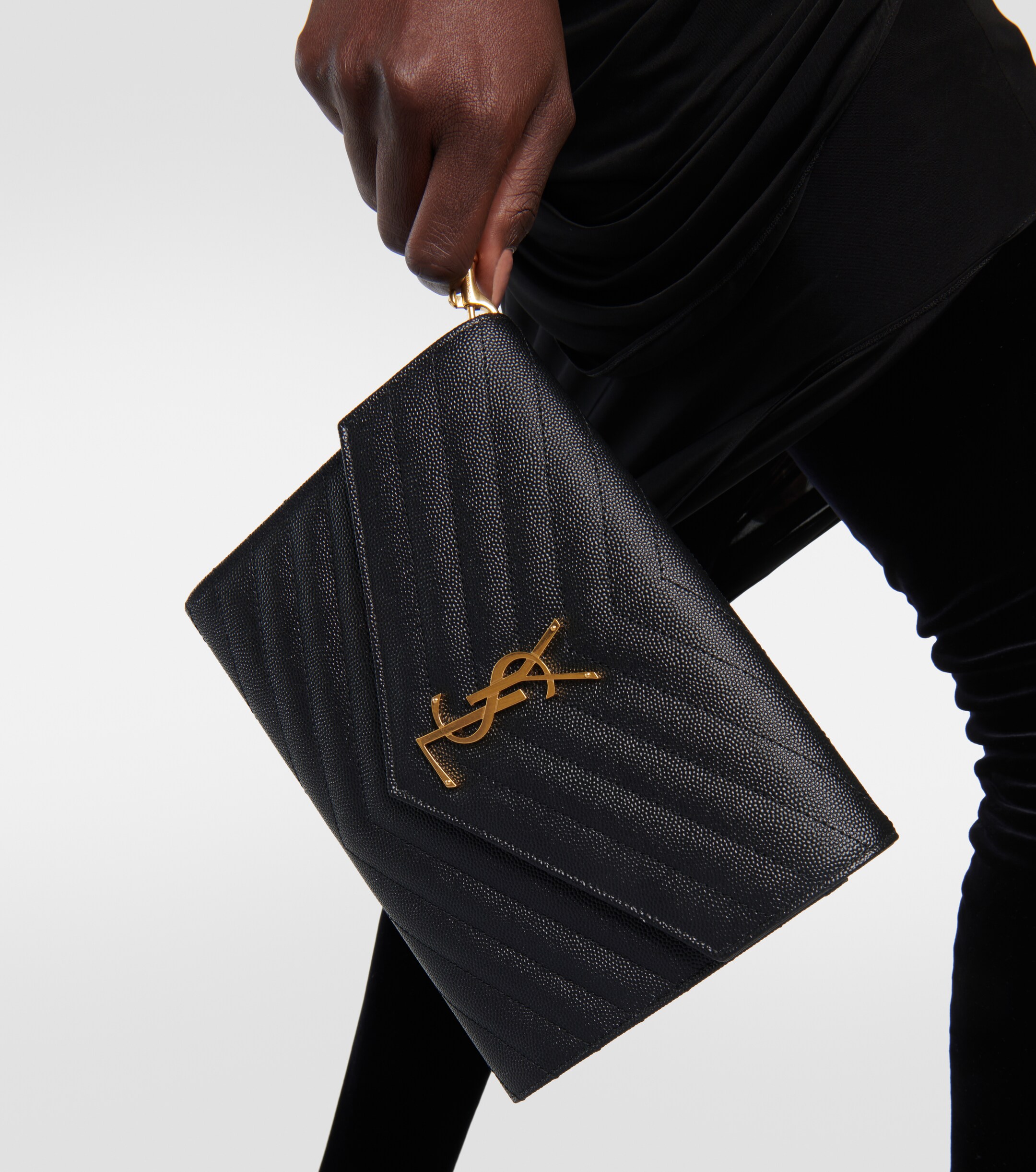 Saint Laurent Cassandre matelassé leather clutch