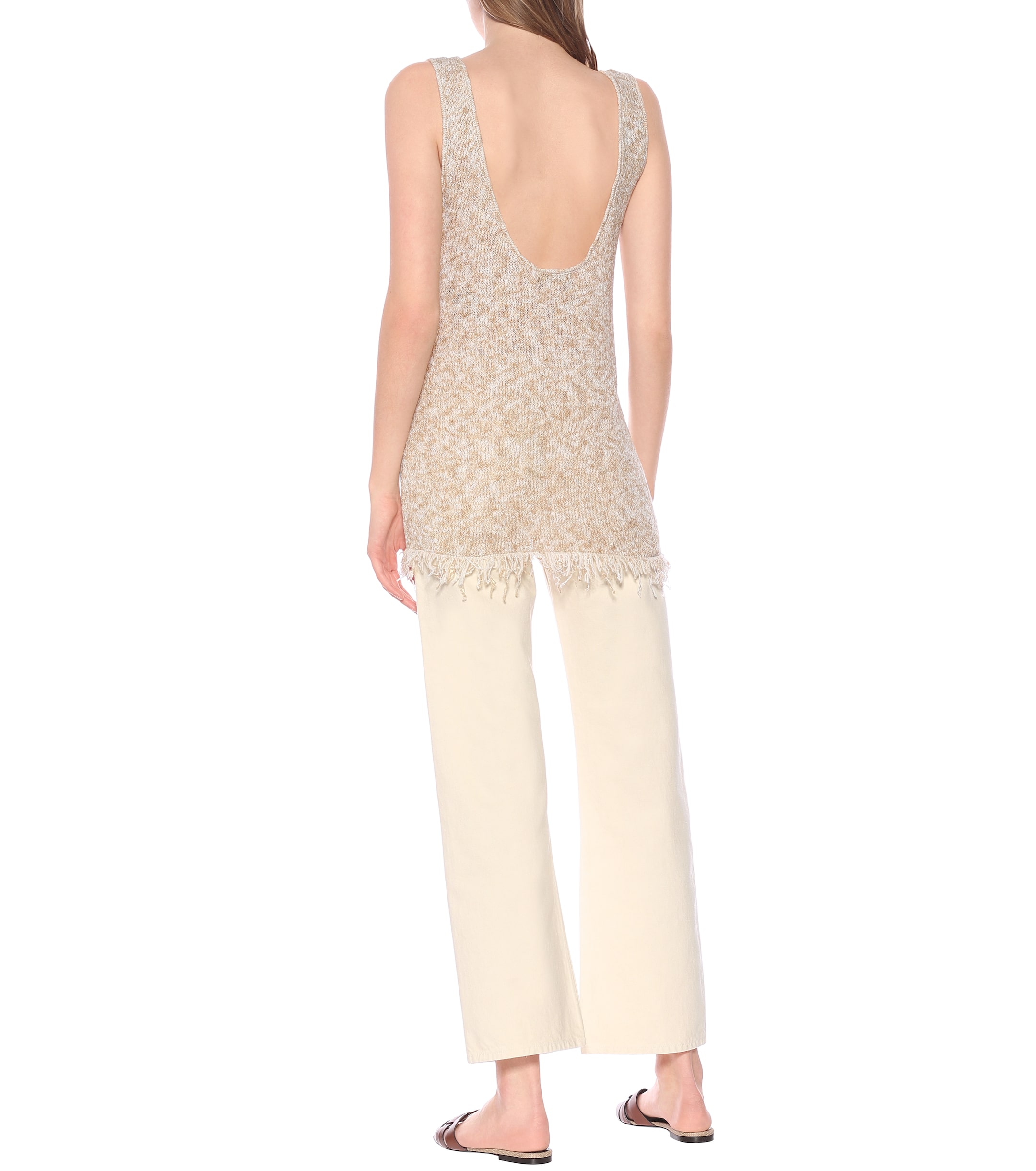 Alanui Cotton-blend knit tank top