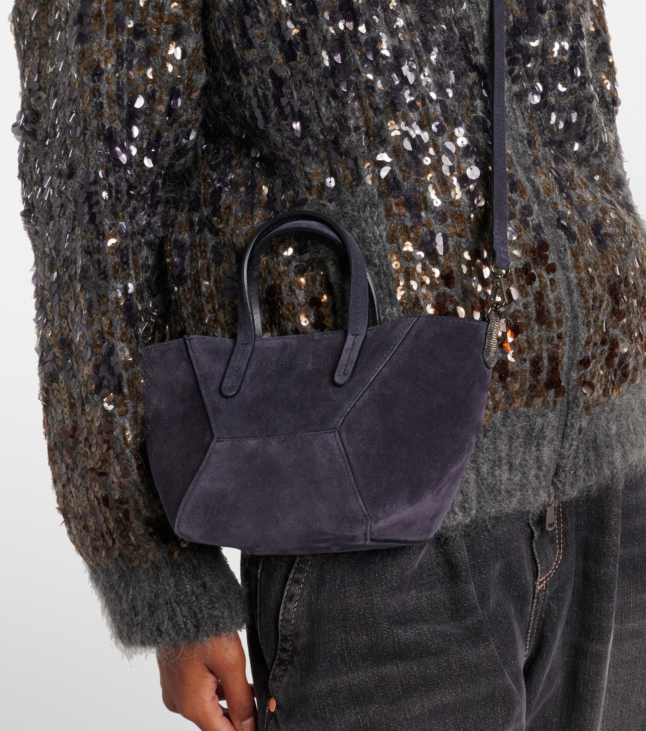 Brunello Cucinelli Monili suede tote bag