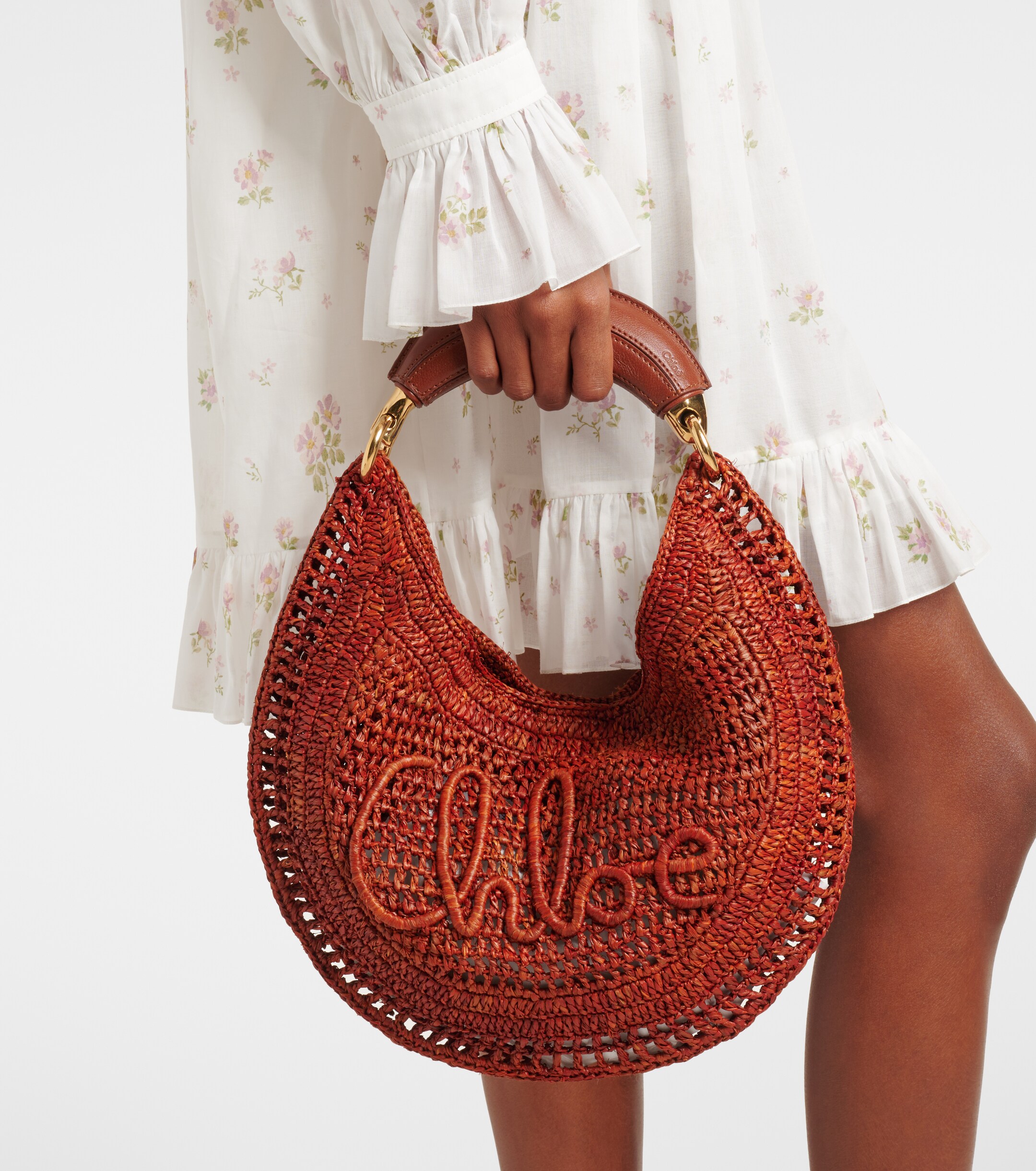 Chloé x Made For A Woman Summer Banana Small raffia shoulder bag
